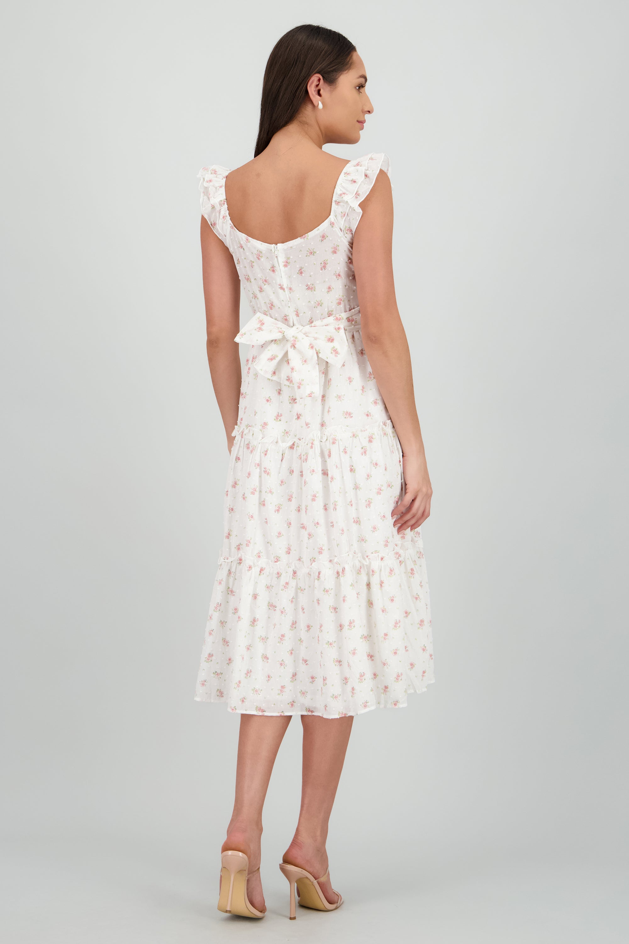 Vestido maxi estampado flores BLANCO COMBO