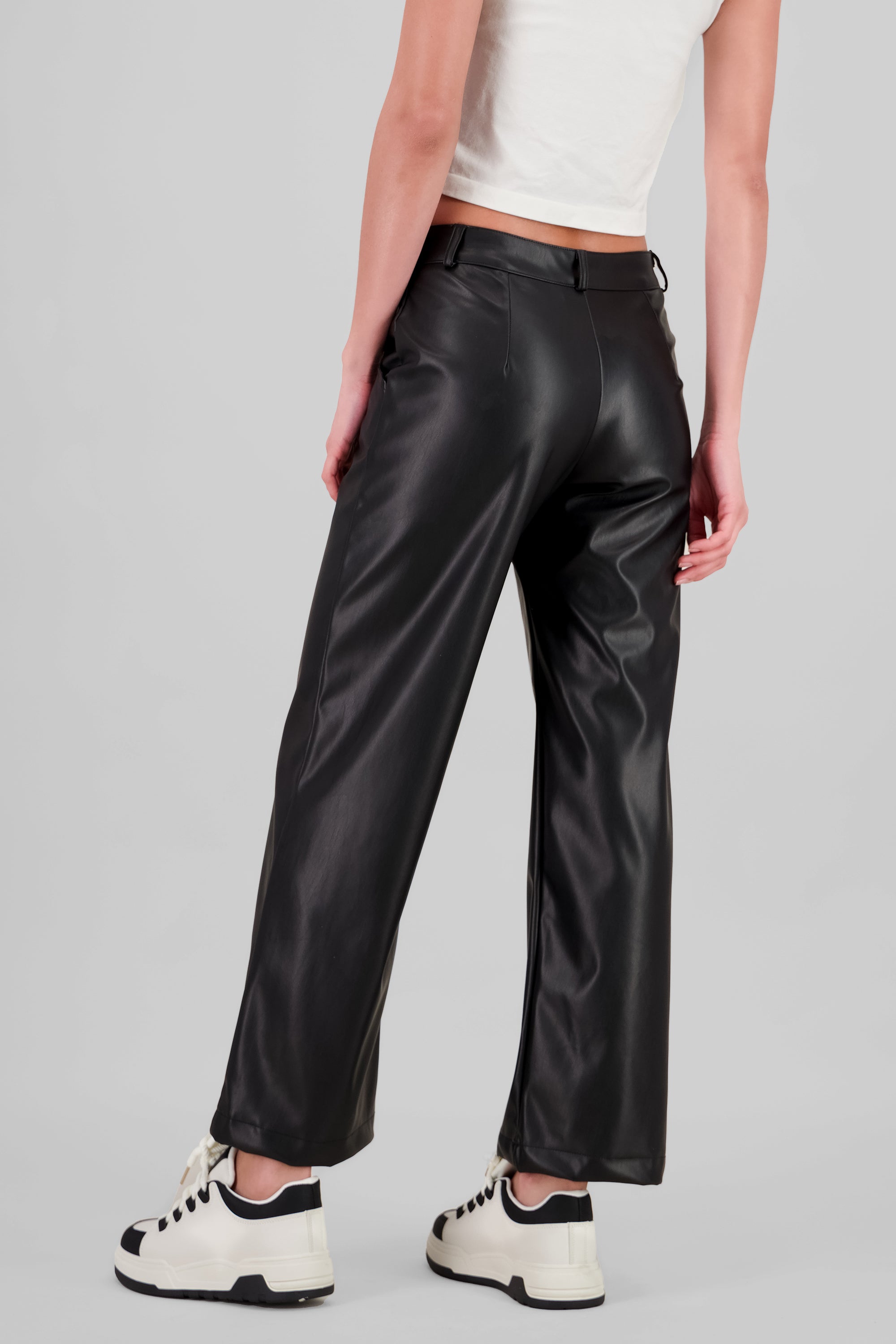 Pantalon wide leg pu NEGRO