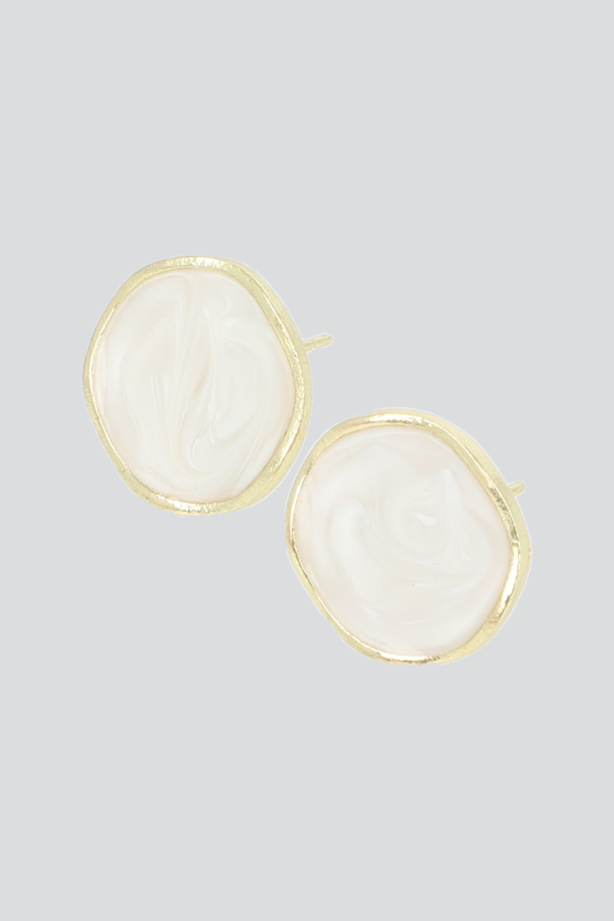 Aretes circulo marmoleado BLANCO