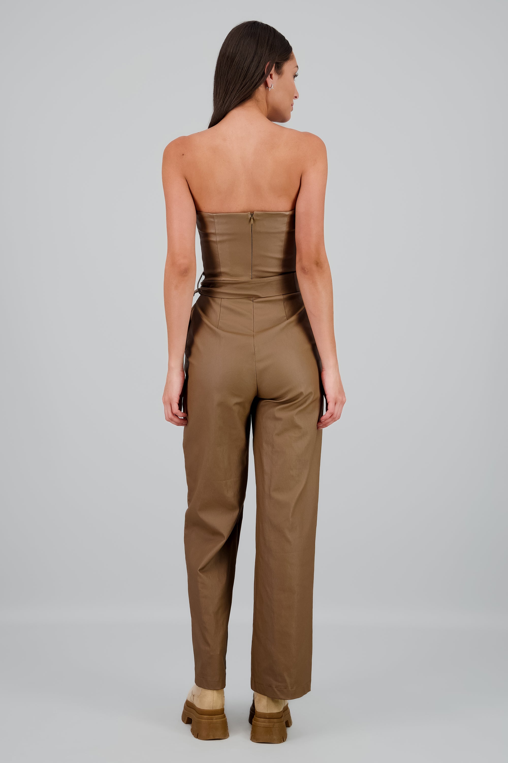 Jumpsuit pu strapples CAFE