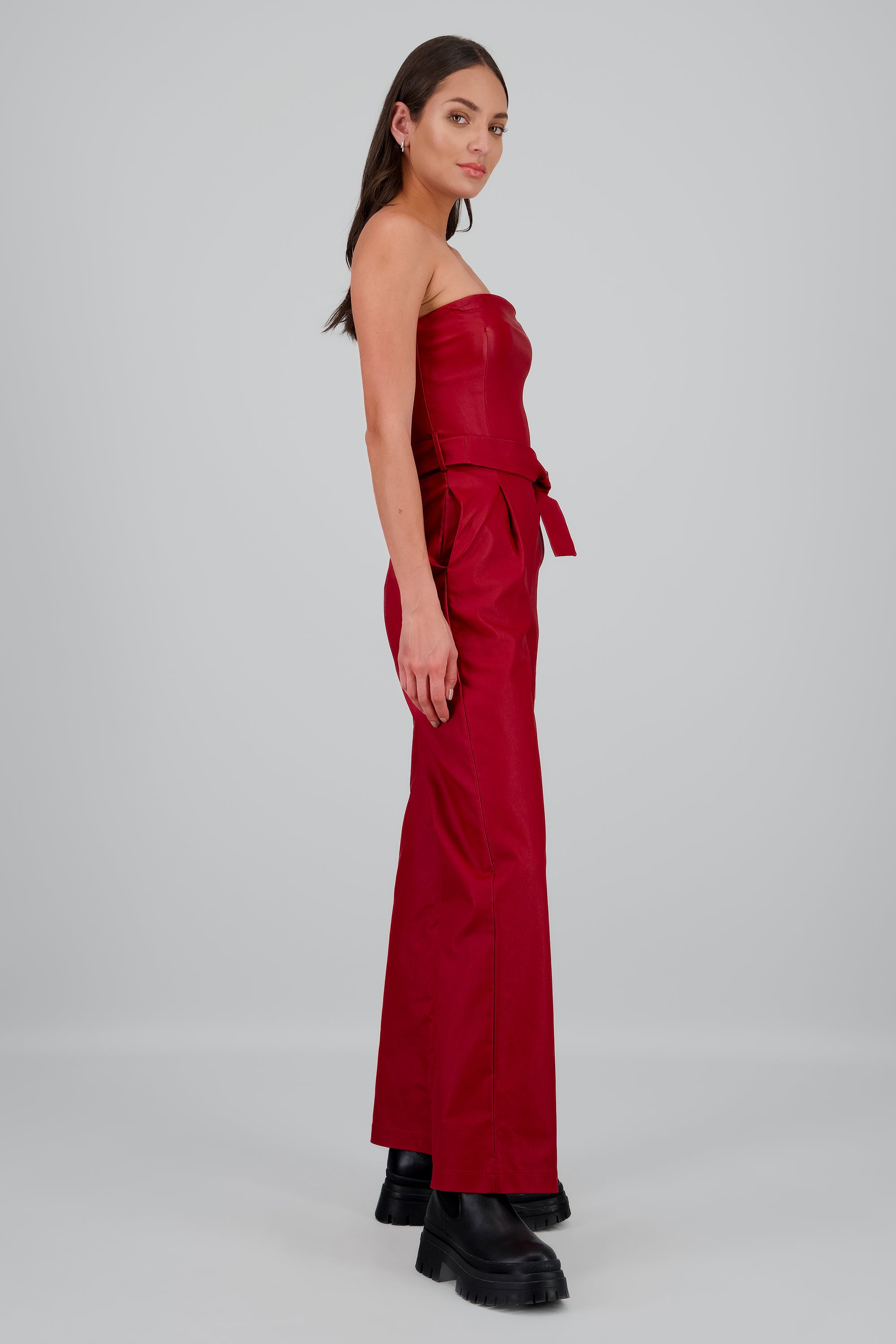Jumpsuit pu strapples ROJO