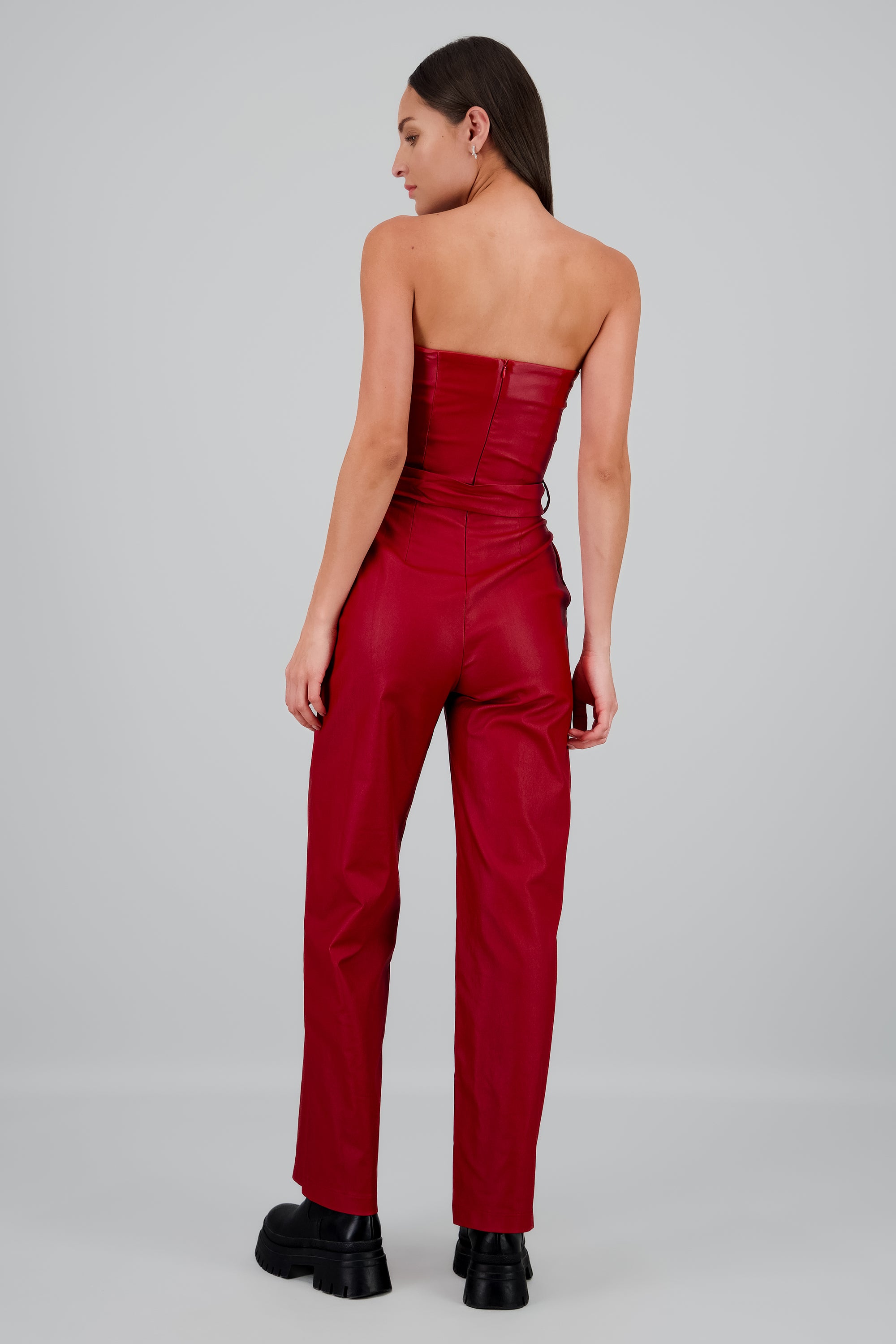 Jumpsuit pu strapples ROJO
