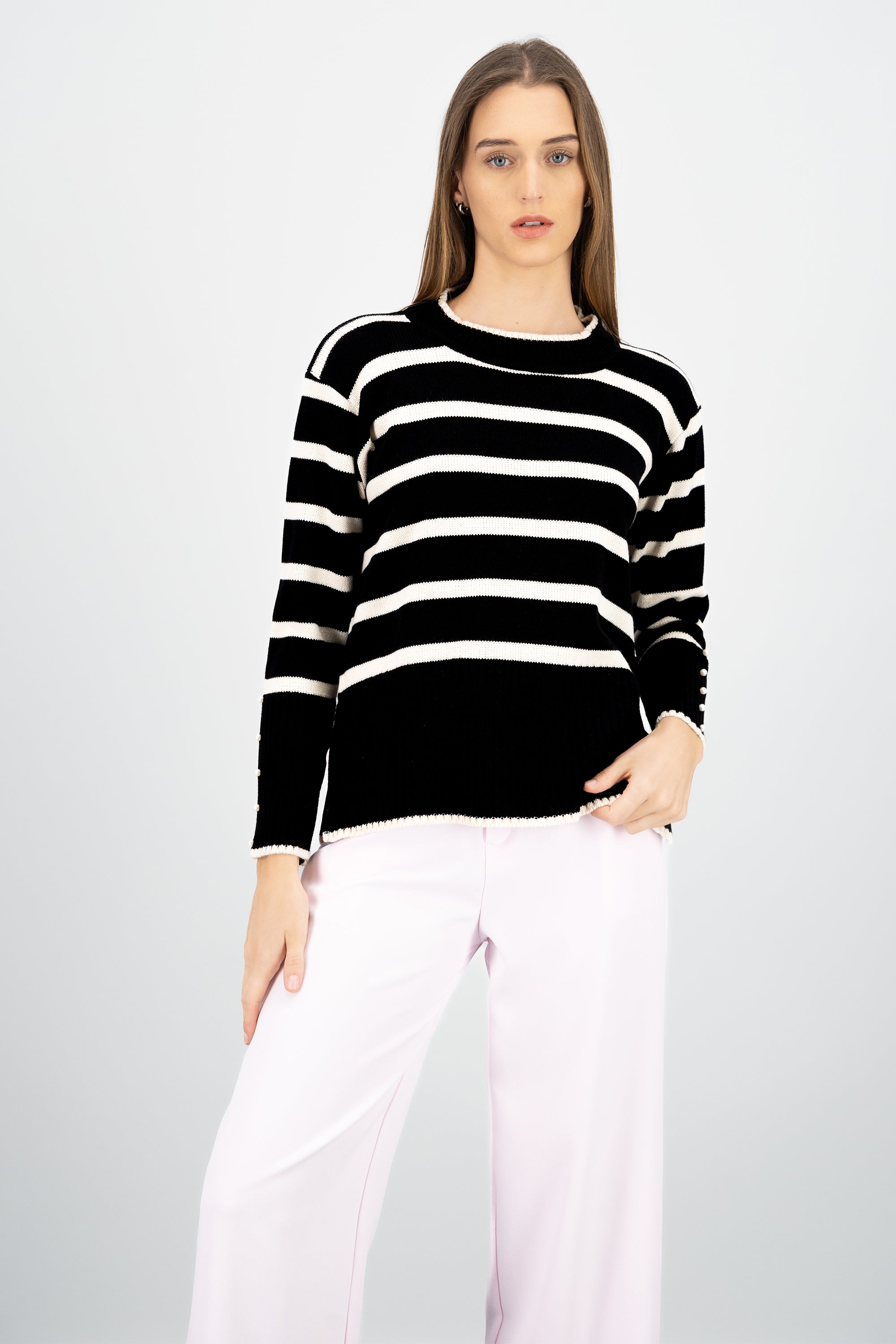 Sueter rayas NEGRO