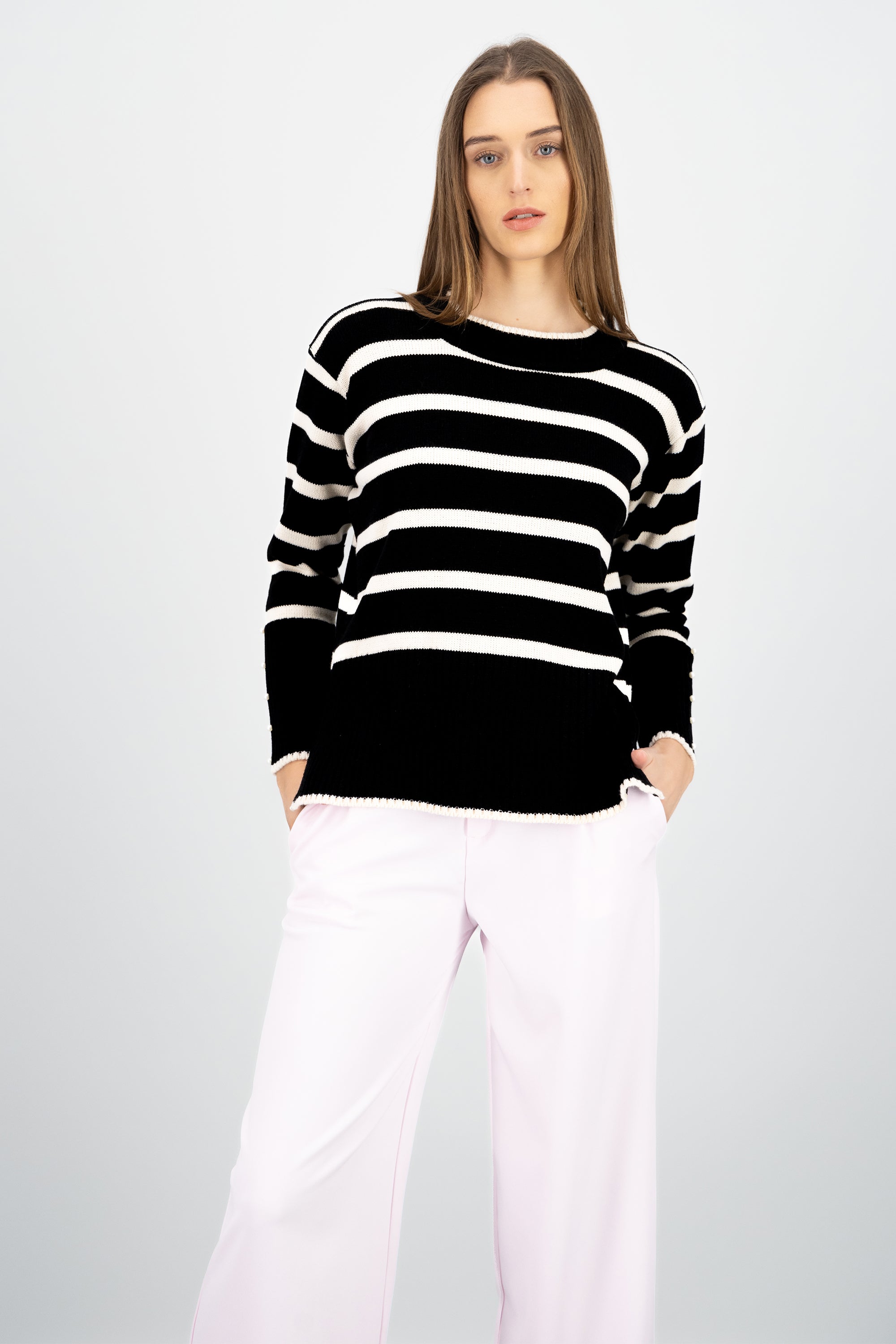 Sueter rayas NEGRO
