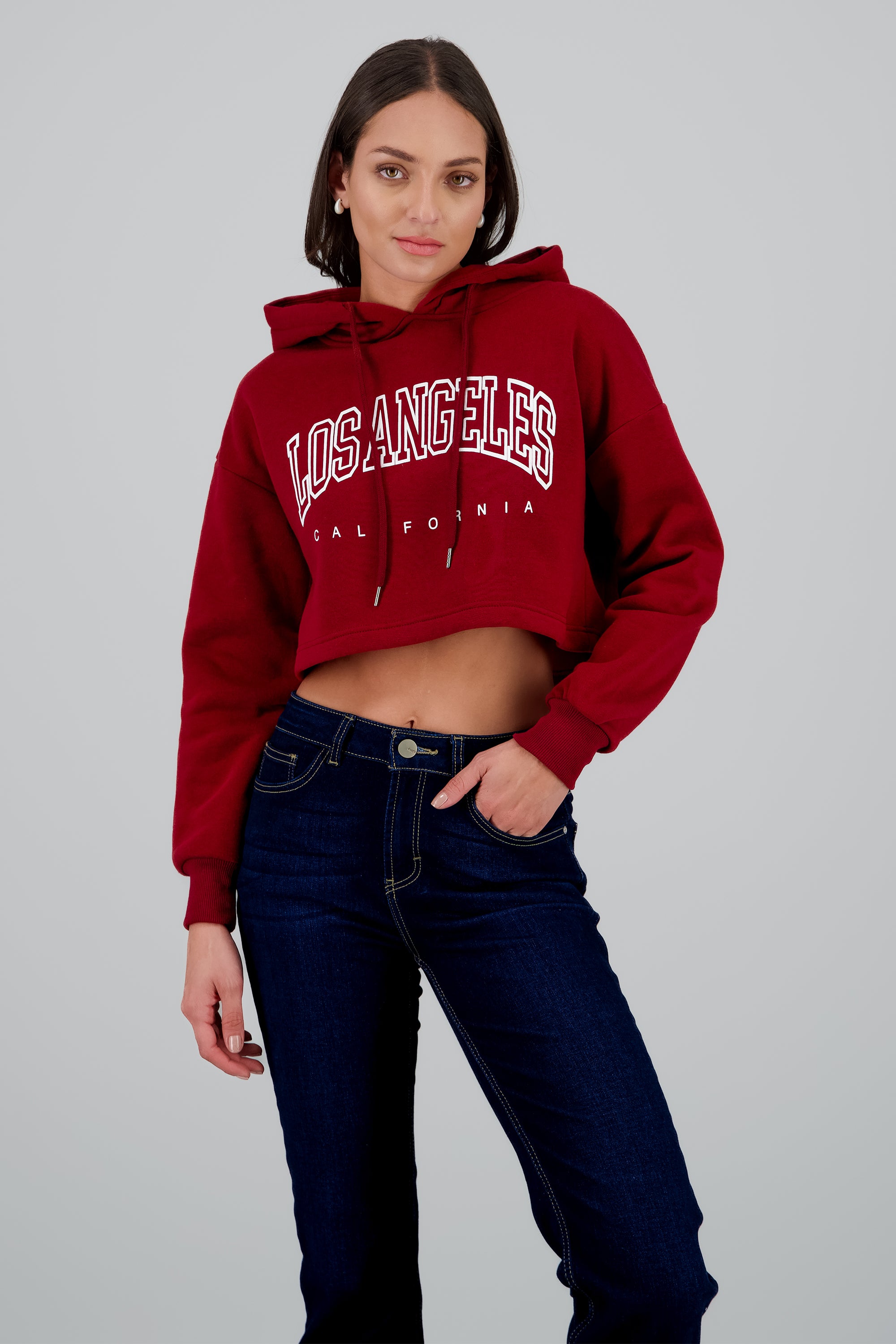 Sudadera con gorro california VINO