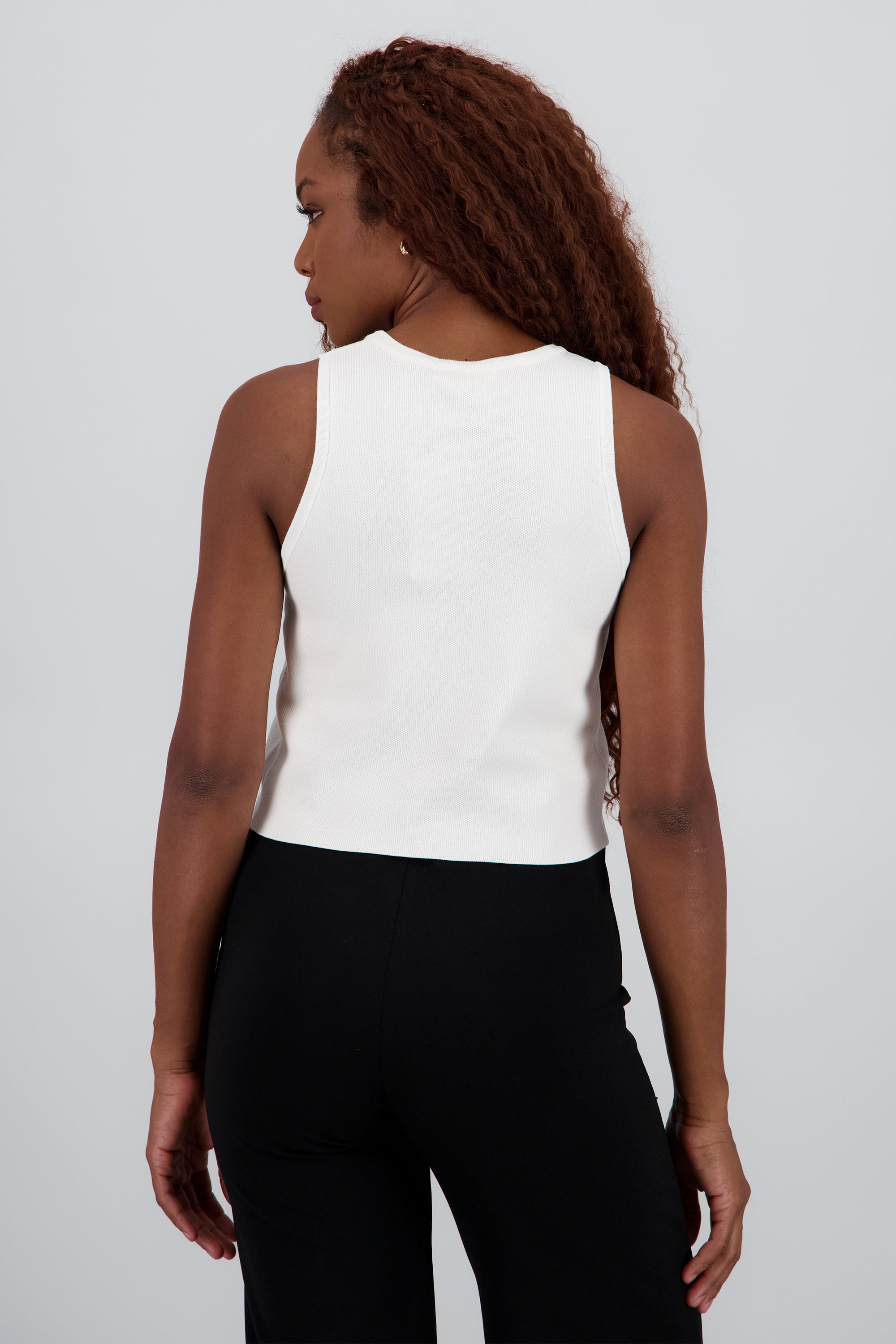 Top corto tejido detalle botones BLANCO