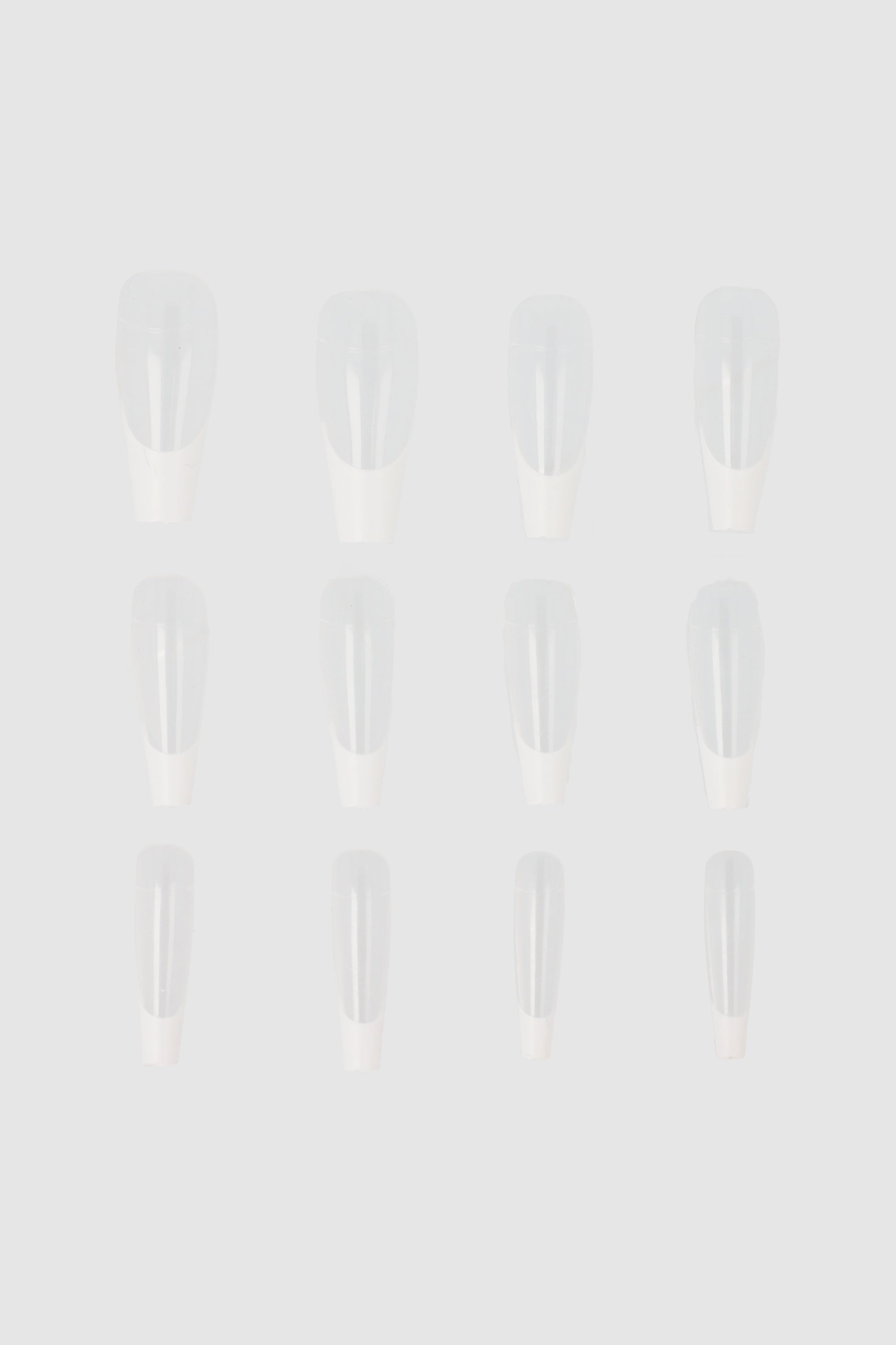 Set 12 uñas french nacarado TRANSPARENTE