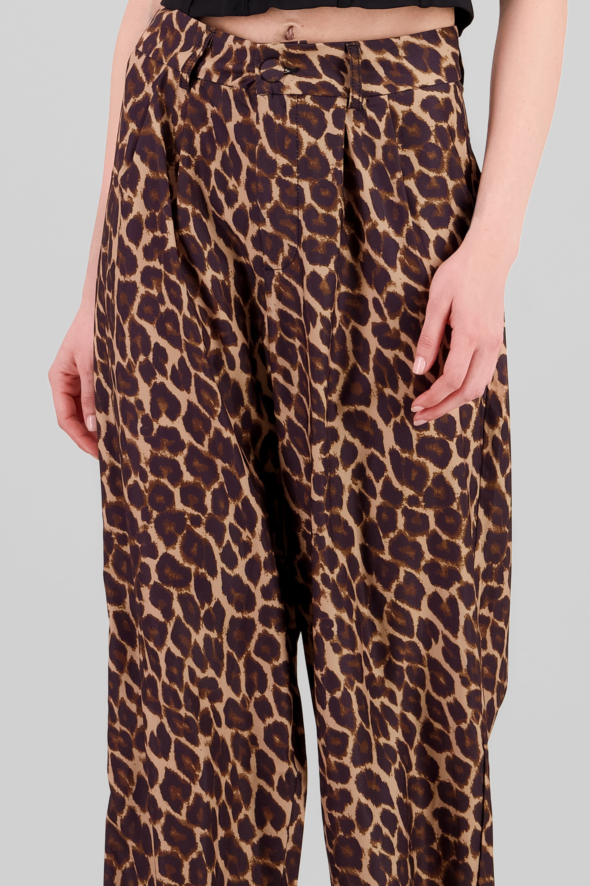Pantalon recto animal print CAFE COMBO