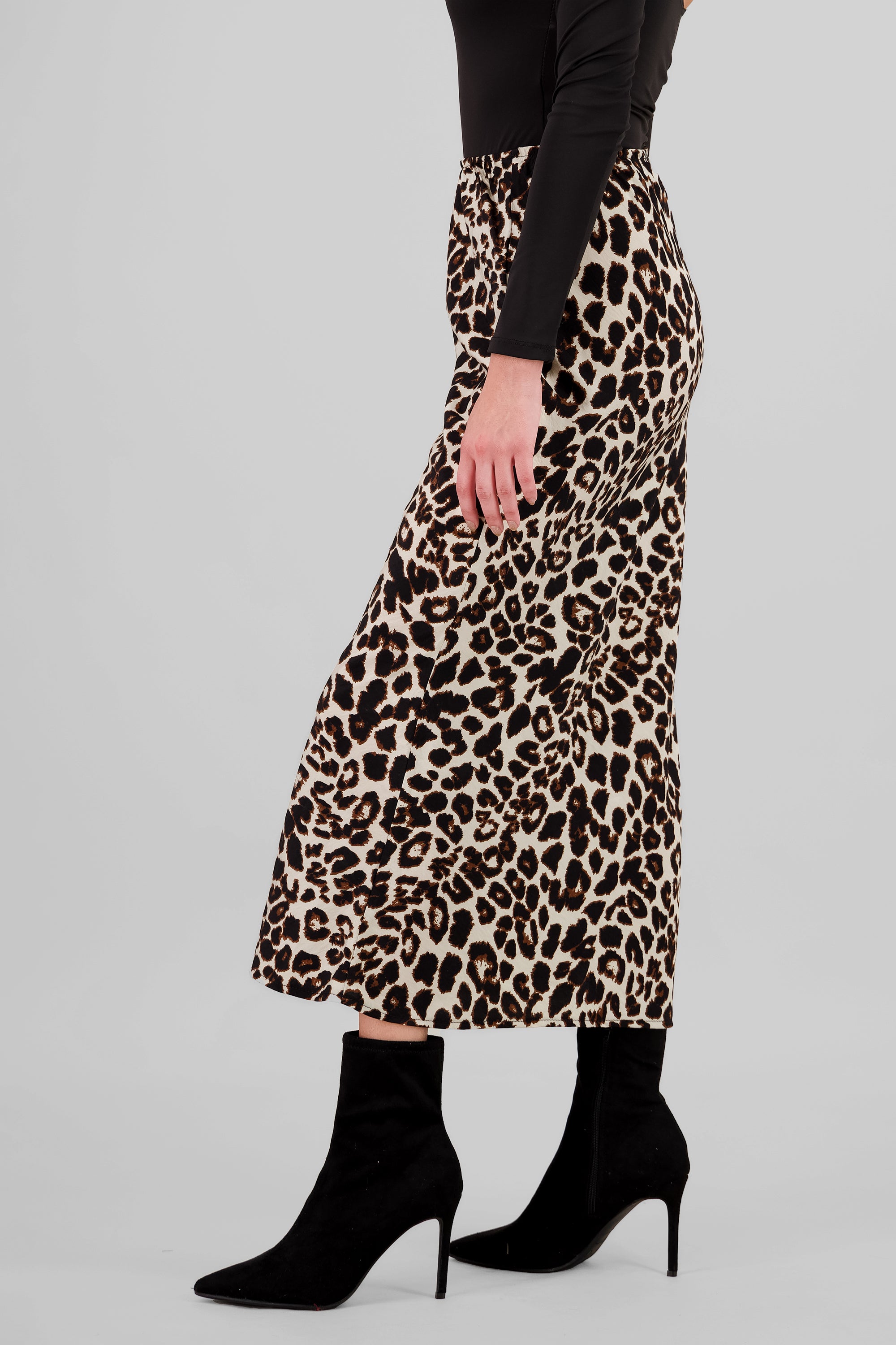 Falda maxi animal print KHAKI COMBO