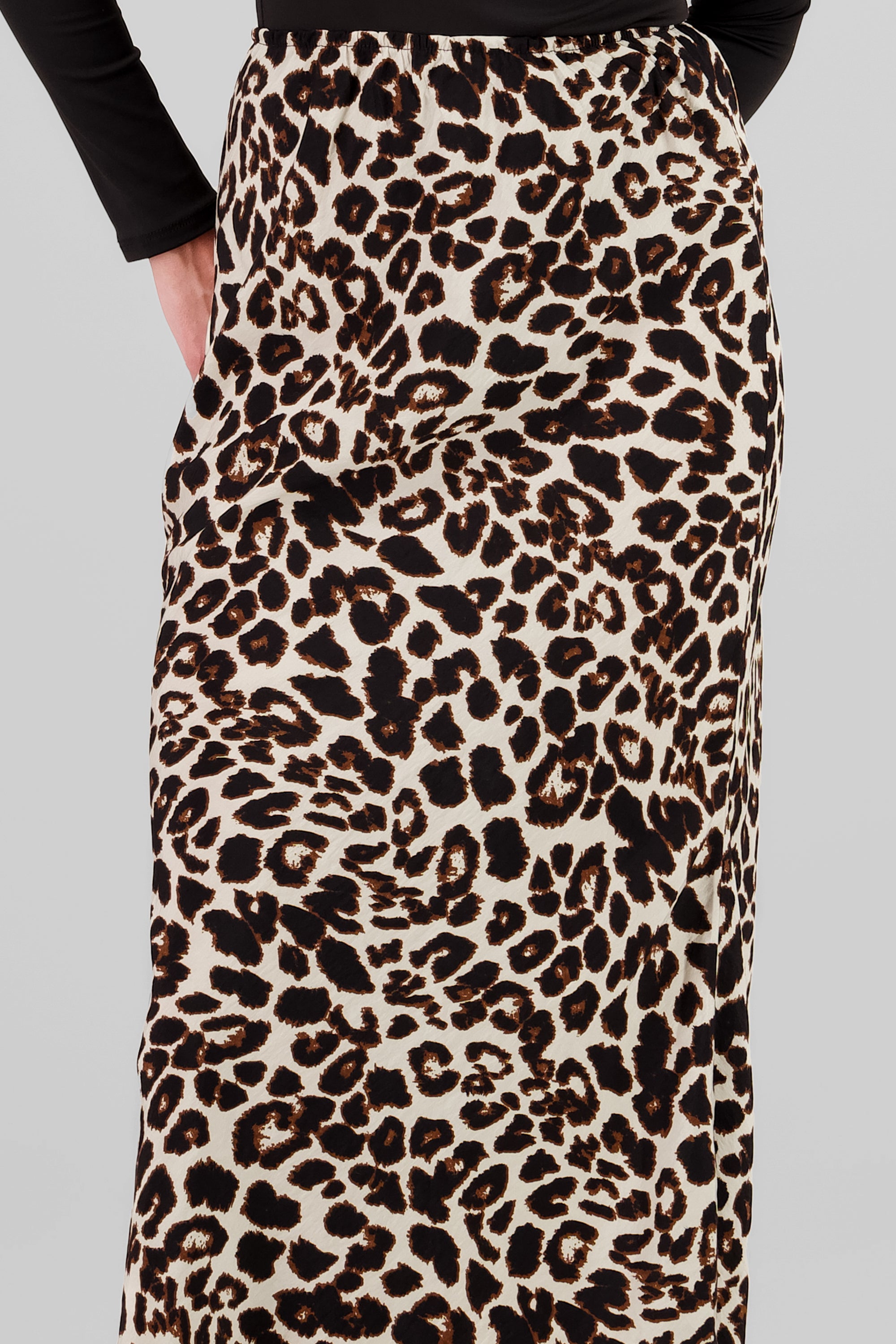Falda maxi animal print KHAKI COMBO