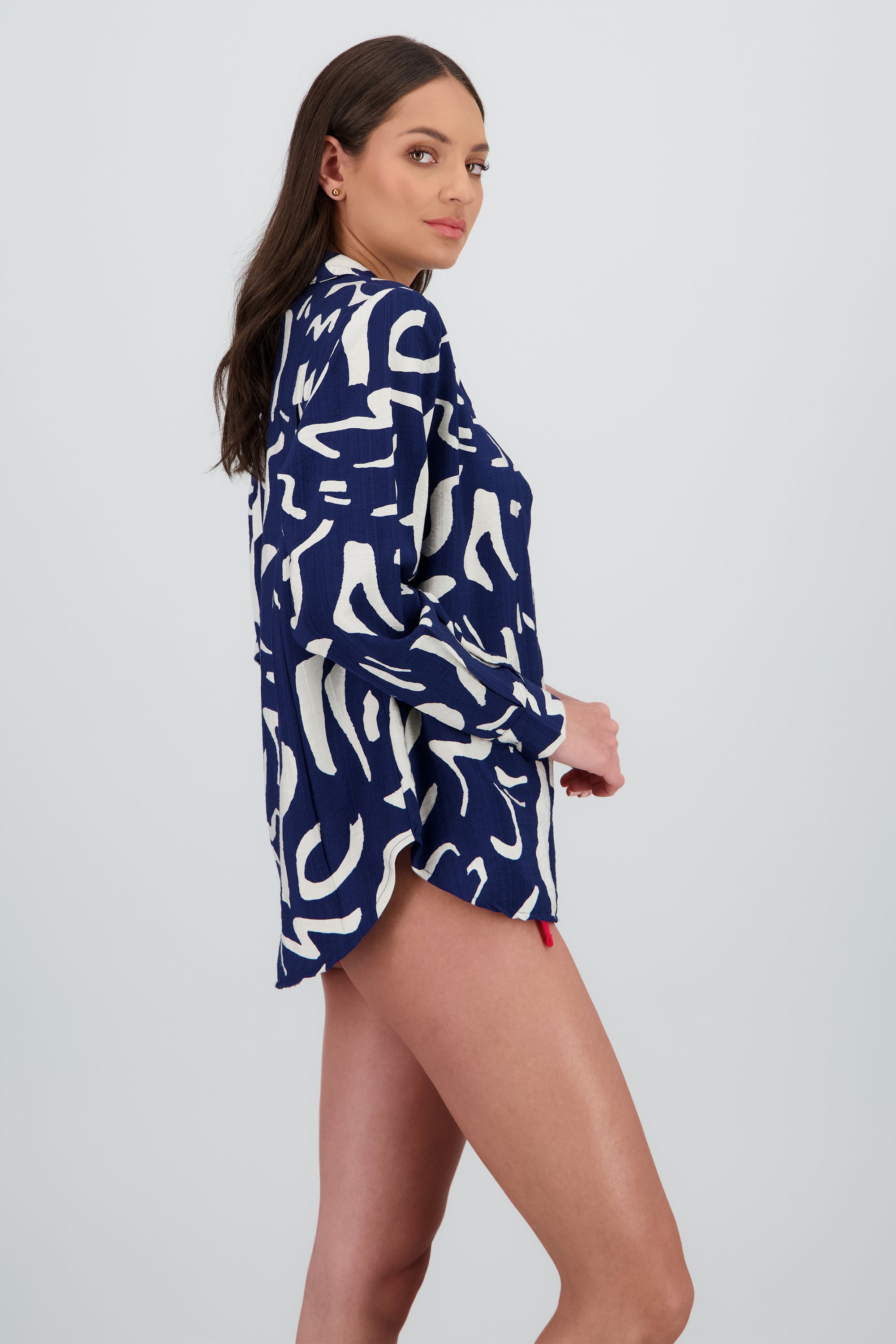 Camisa oversized detalle estampado MARINO COMBO