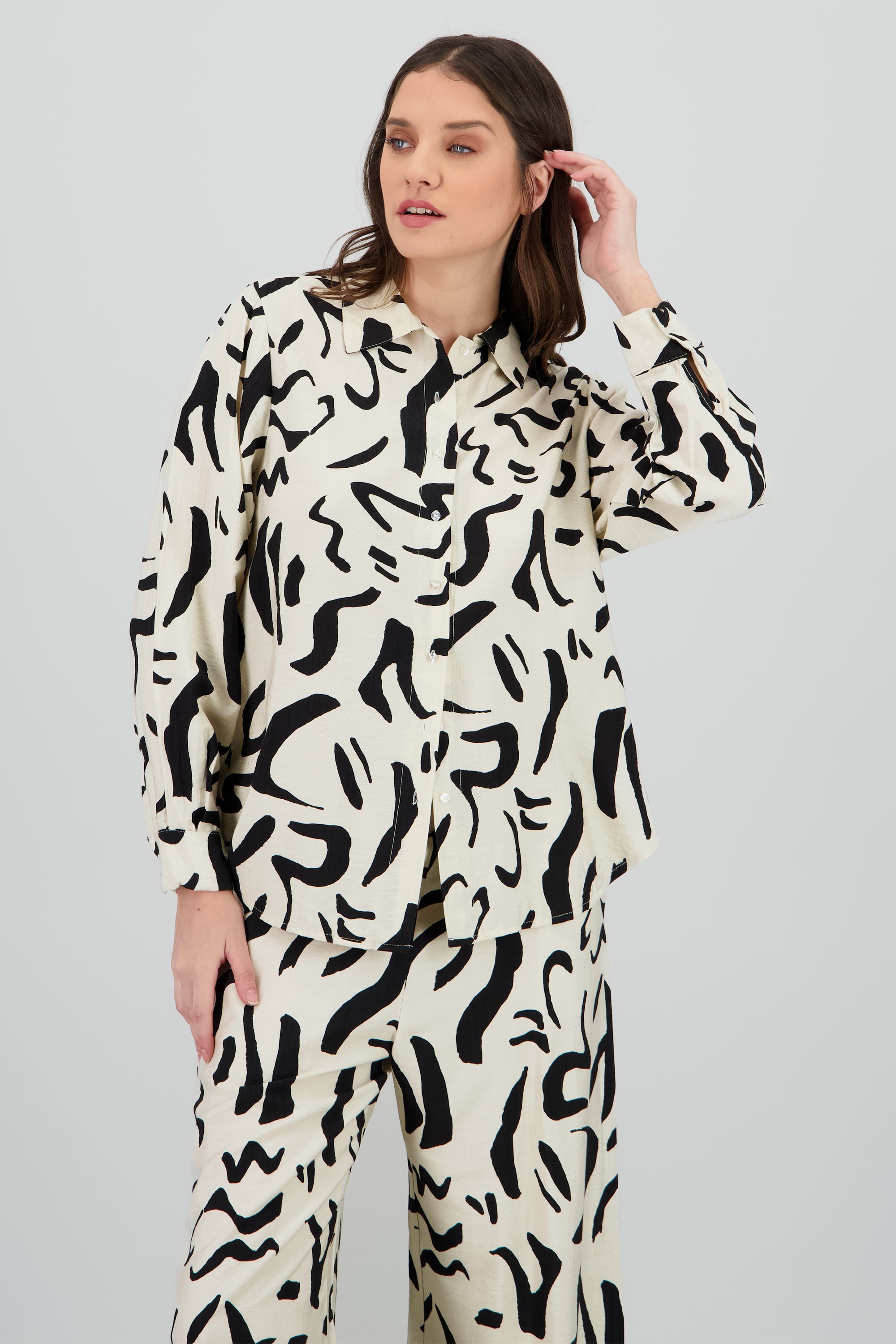 Camisa oversized detalle estampado BLANCO