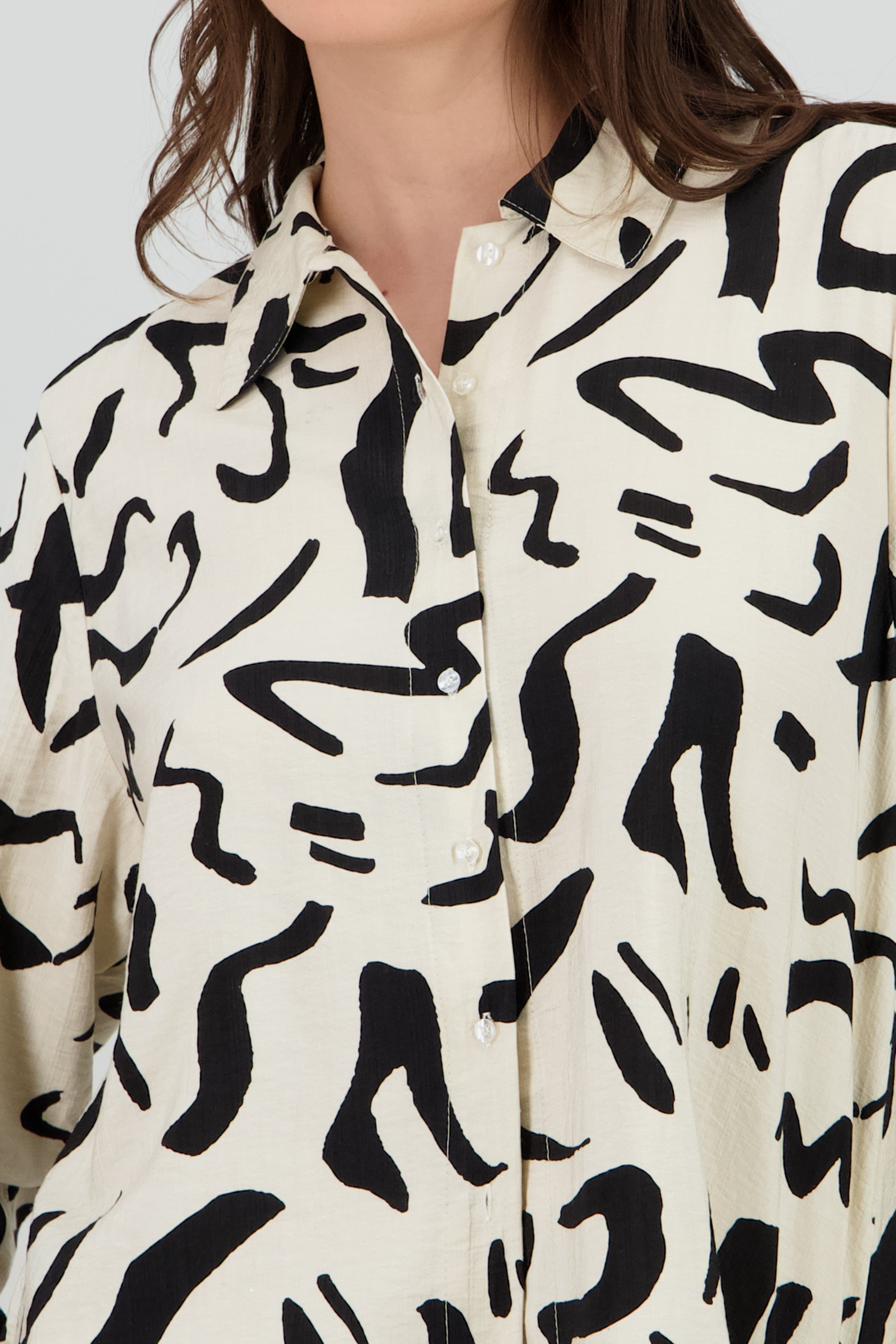 Camisa oversized detalle estampado BLANCO