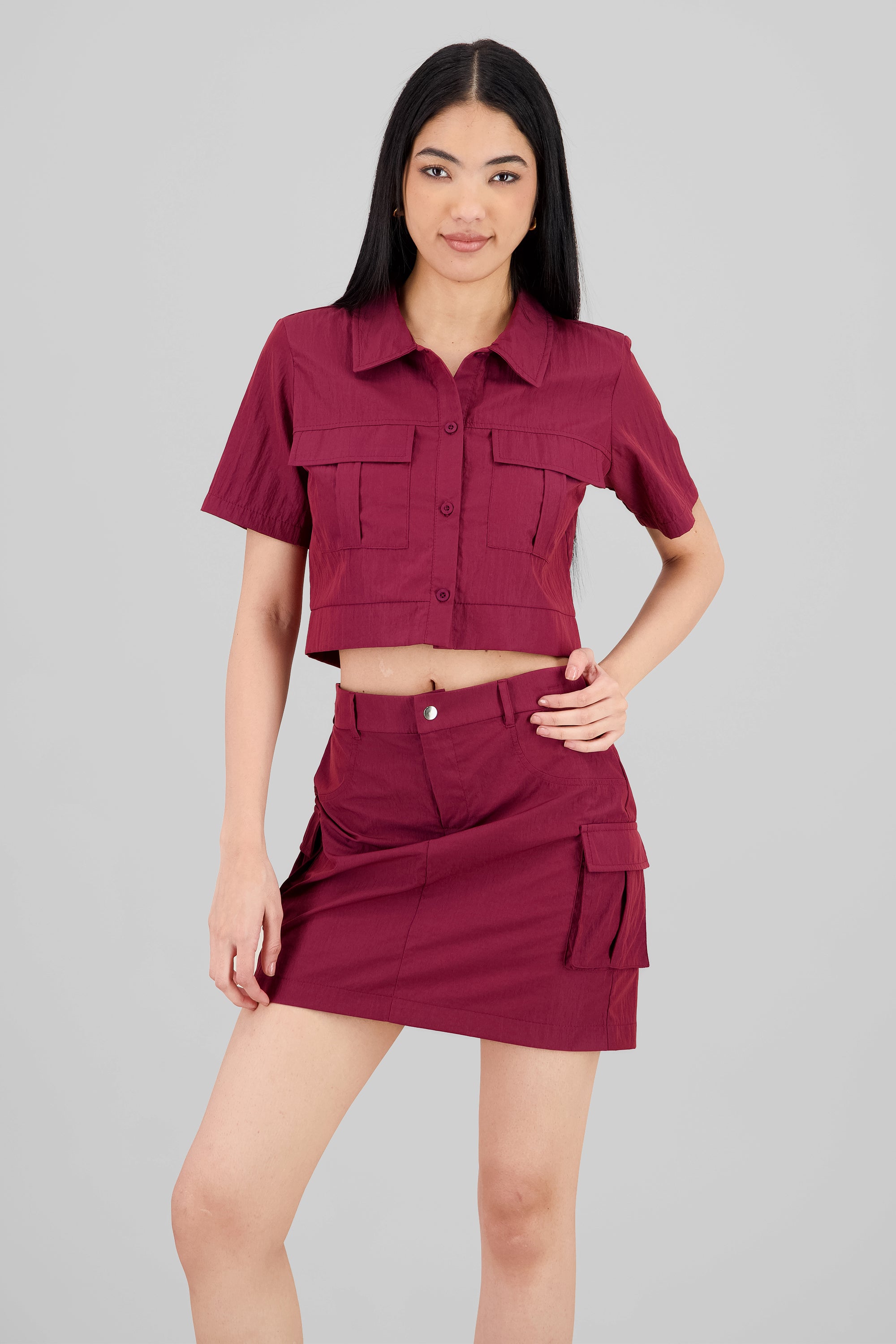 Camisa crop tacto peach VINO
