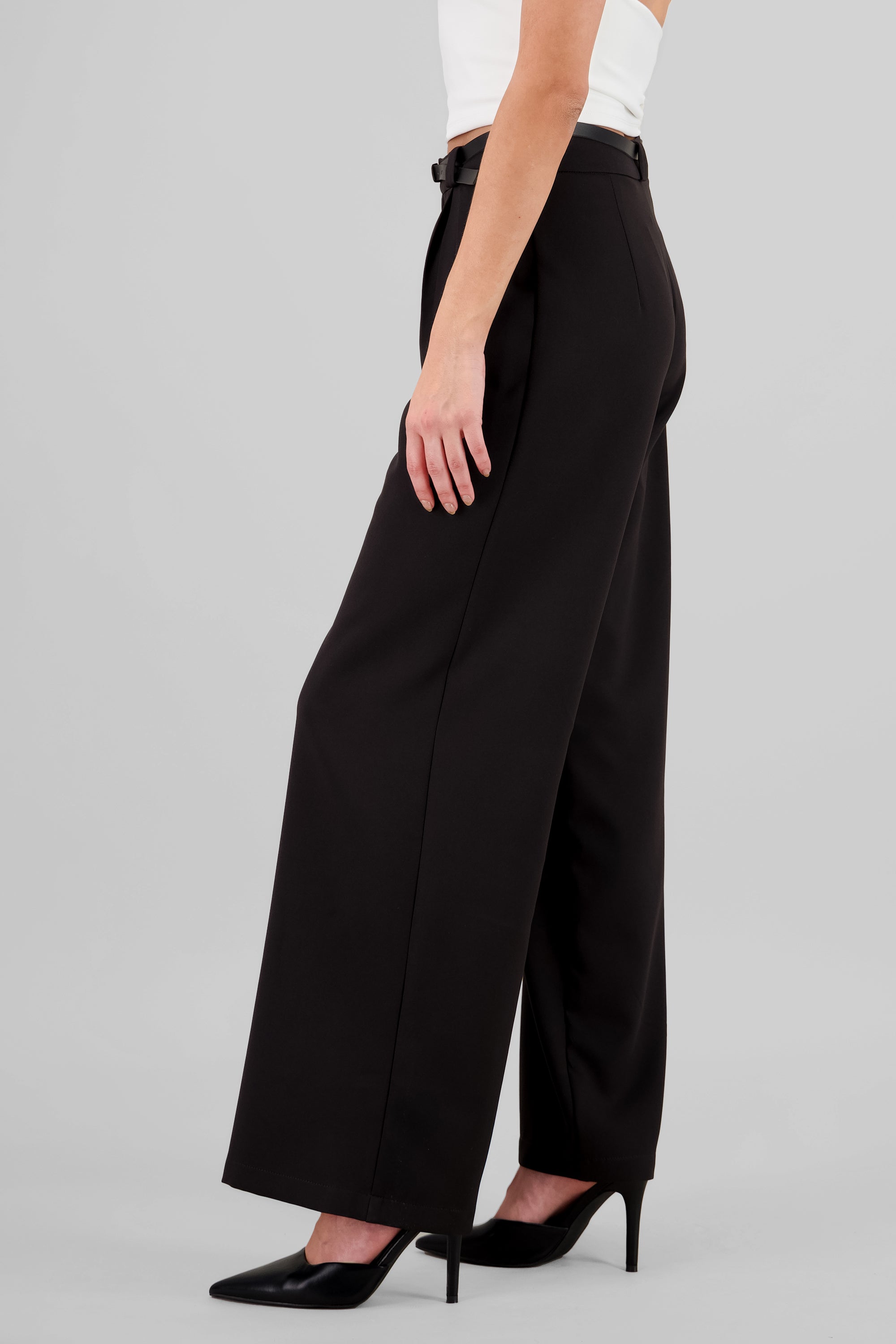 Pantalon tipo sastre detalle cinturon NEGRO