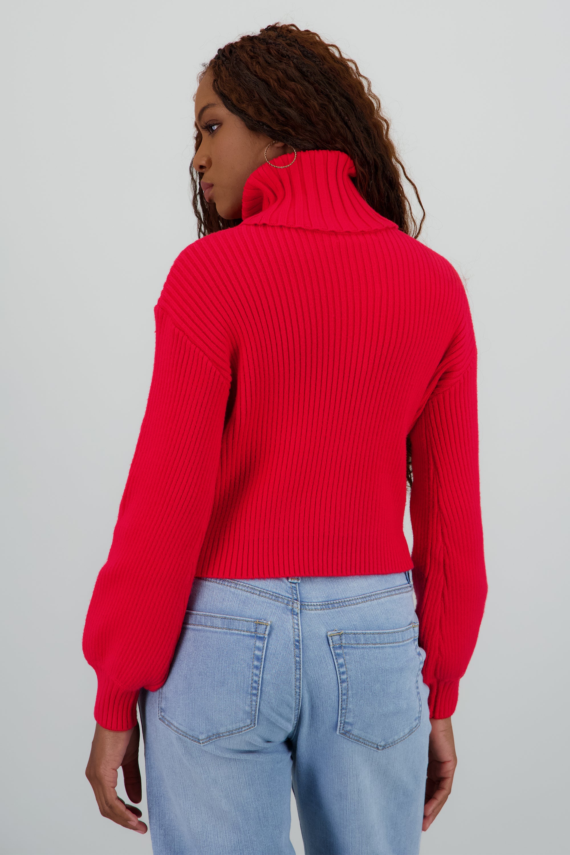 Sueter tejido cuello tortuga ROJO