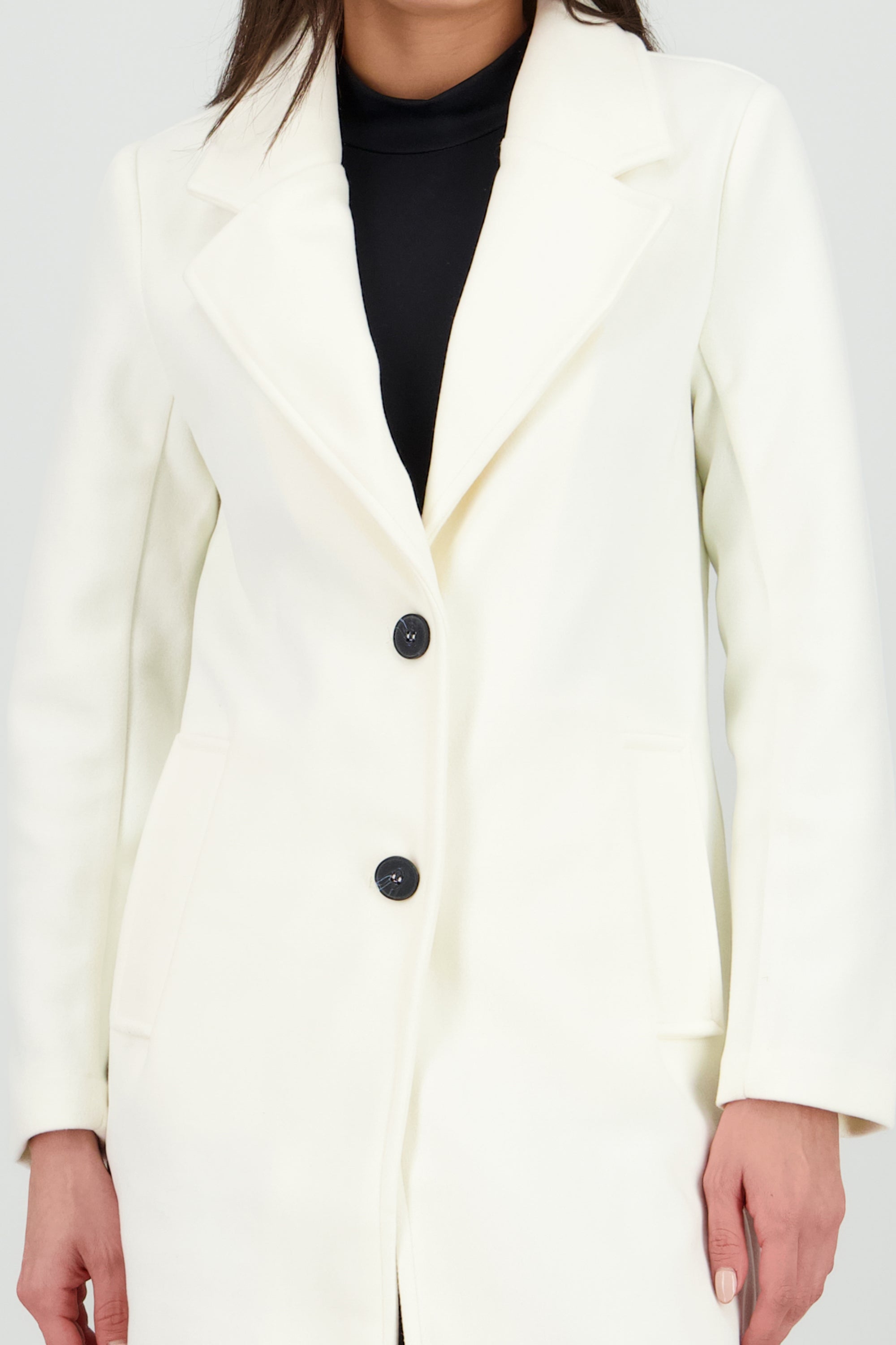 Abrigo largo liso CREMA