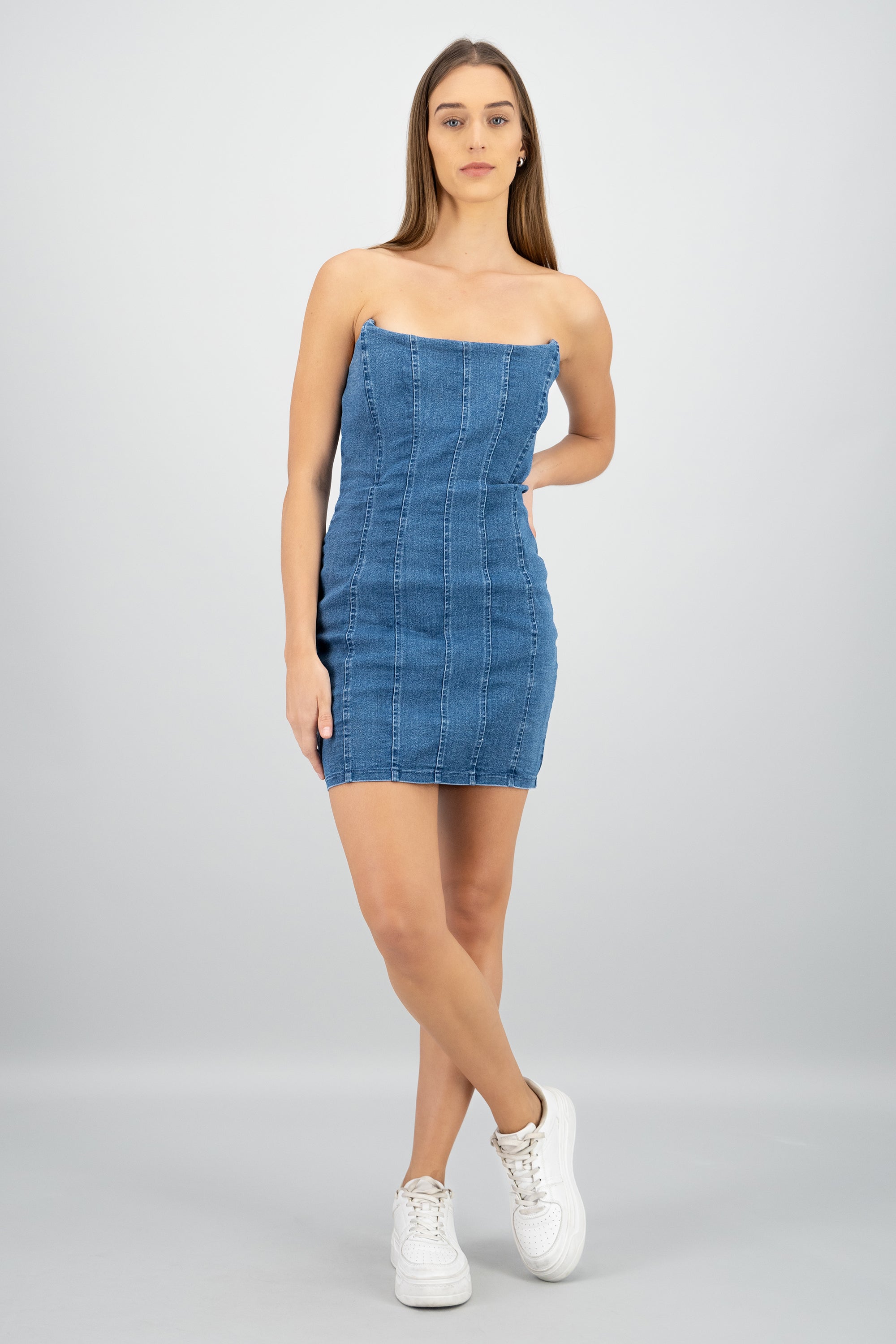 Vesido corset sin mangas MEDIUM WASH