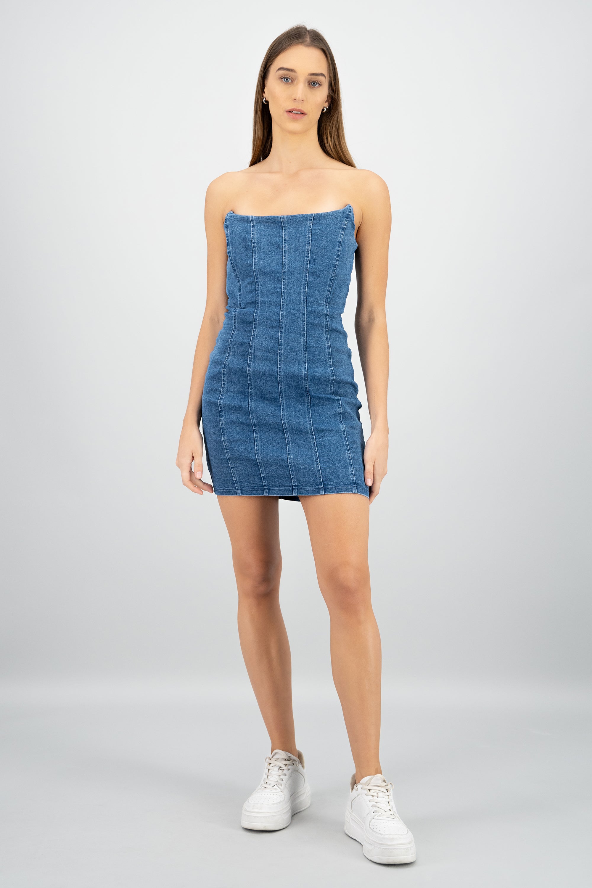 Vesido corset sin mangas MEDIUM WASH