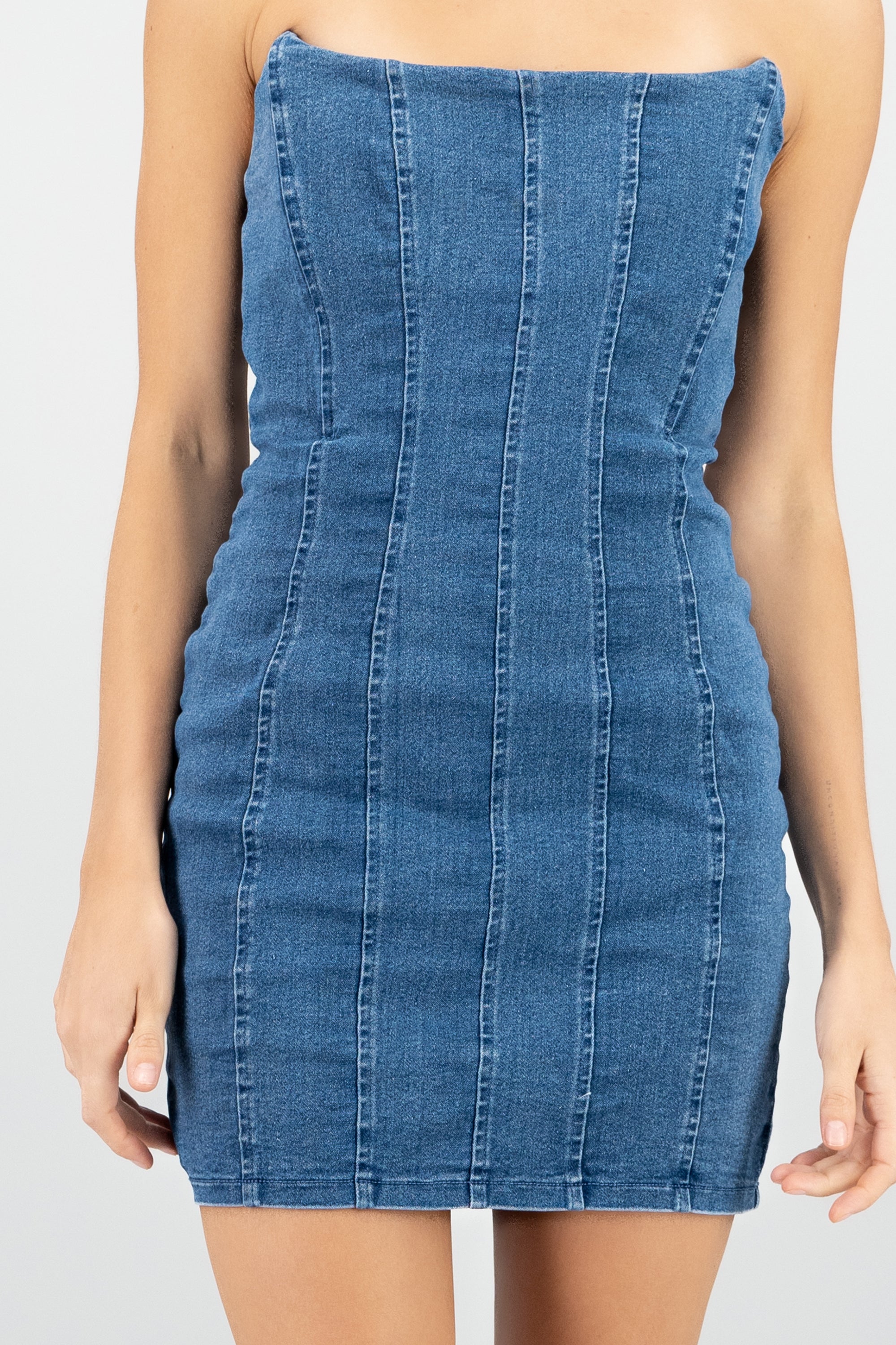 Vesido corset sin mangas MEDIUM WASH