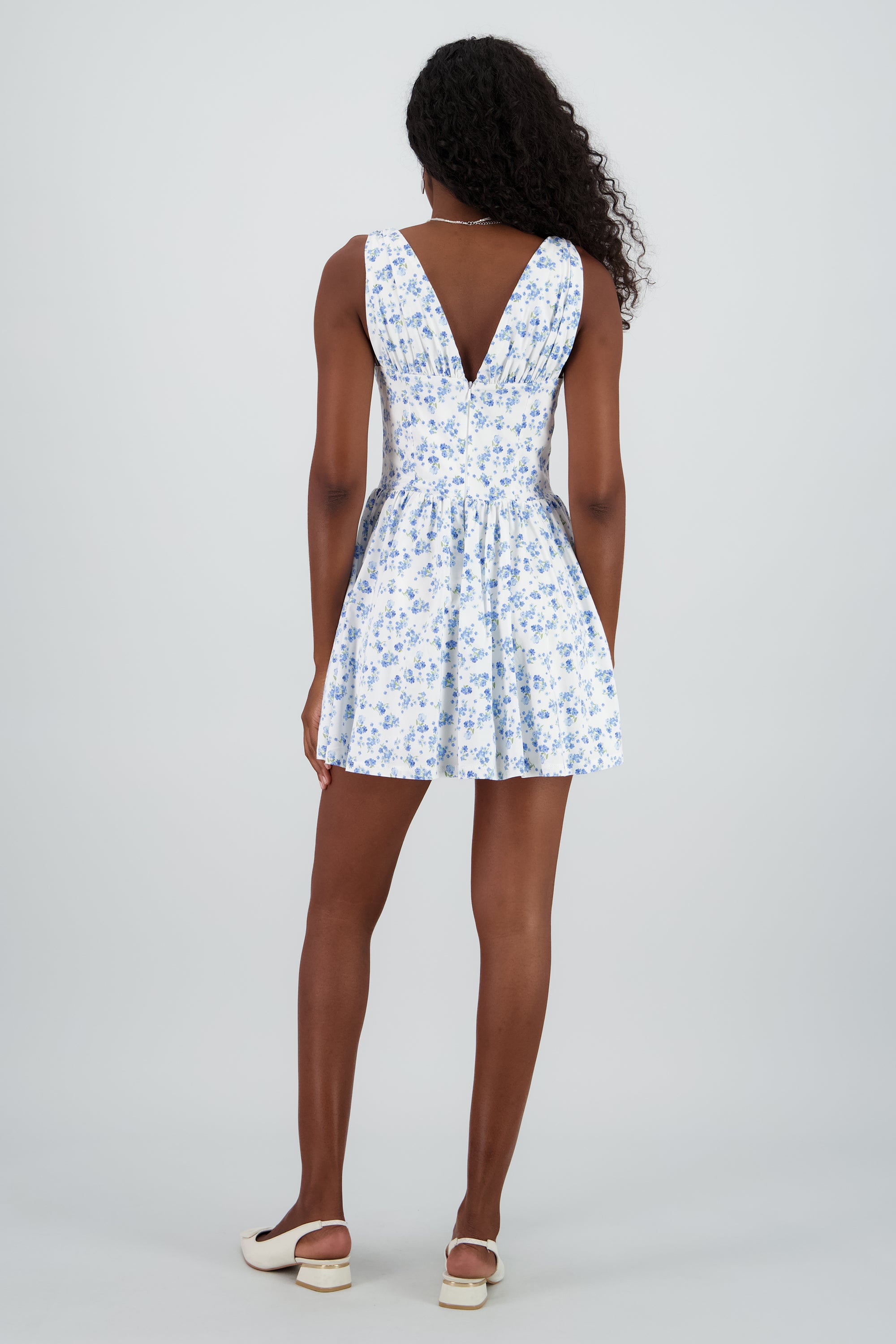 Vestido mini floral AZUL