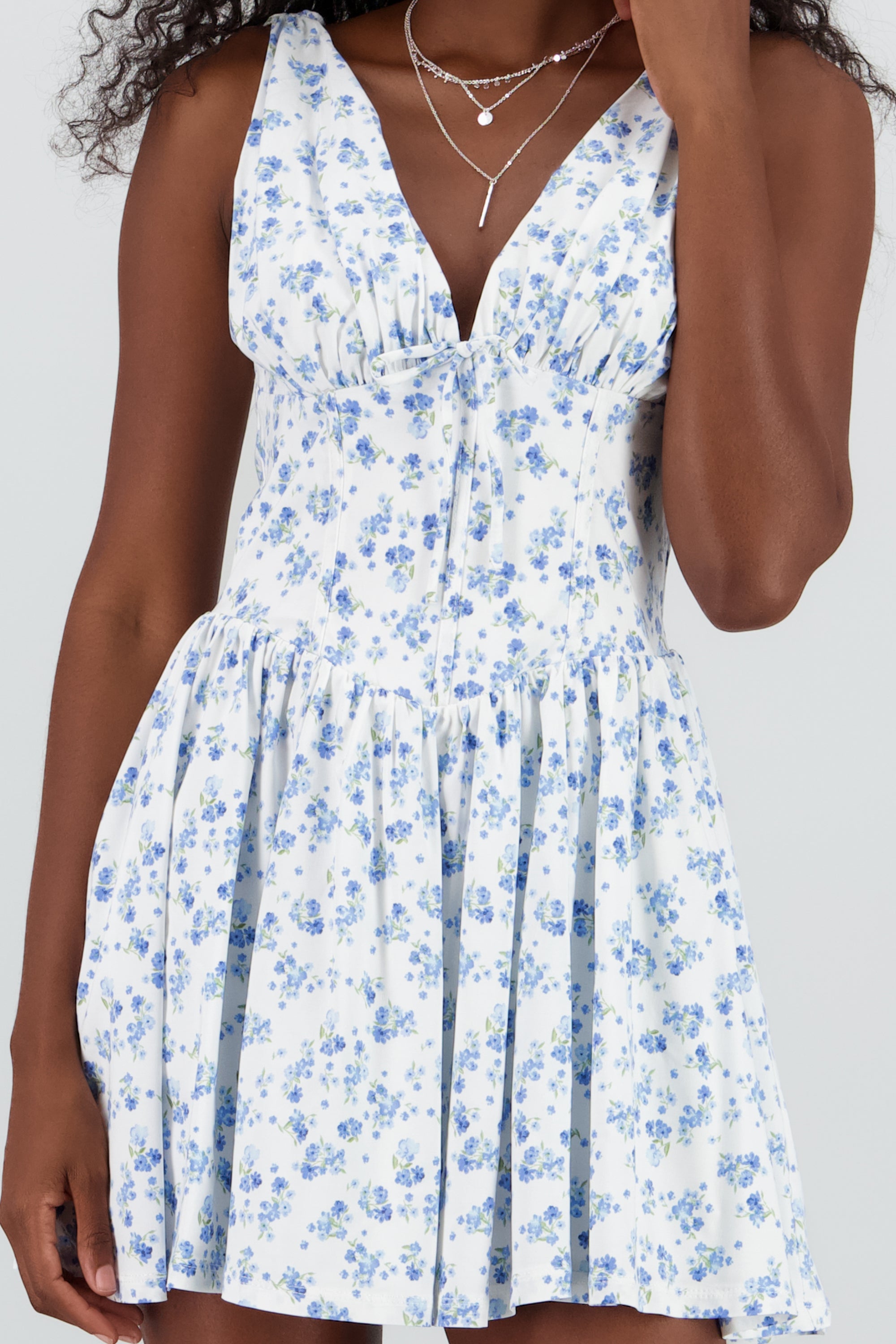 Vestido mini floral AZUL