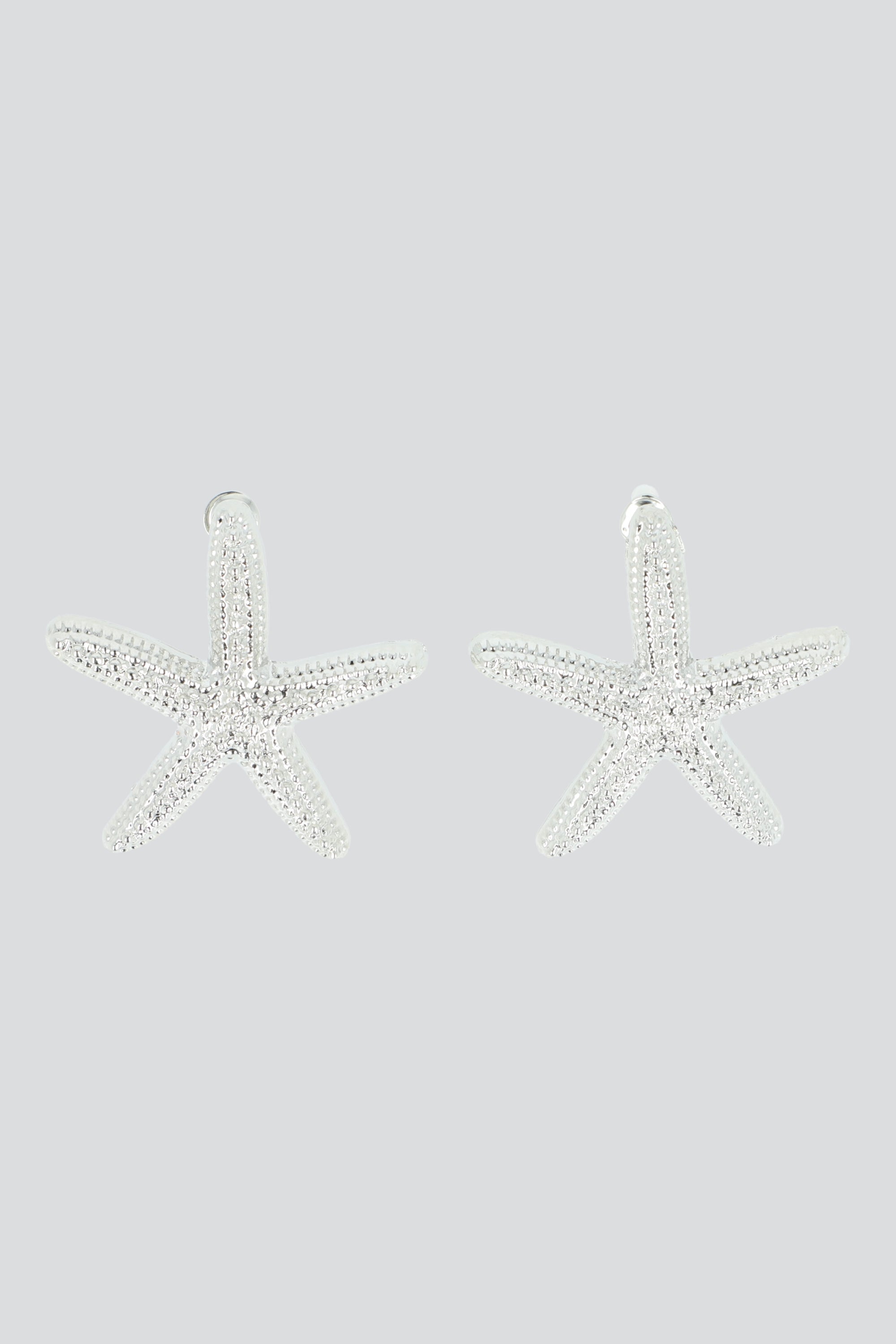 ARETES ESTRELLA DE MAR METAL PLATA