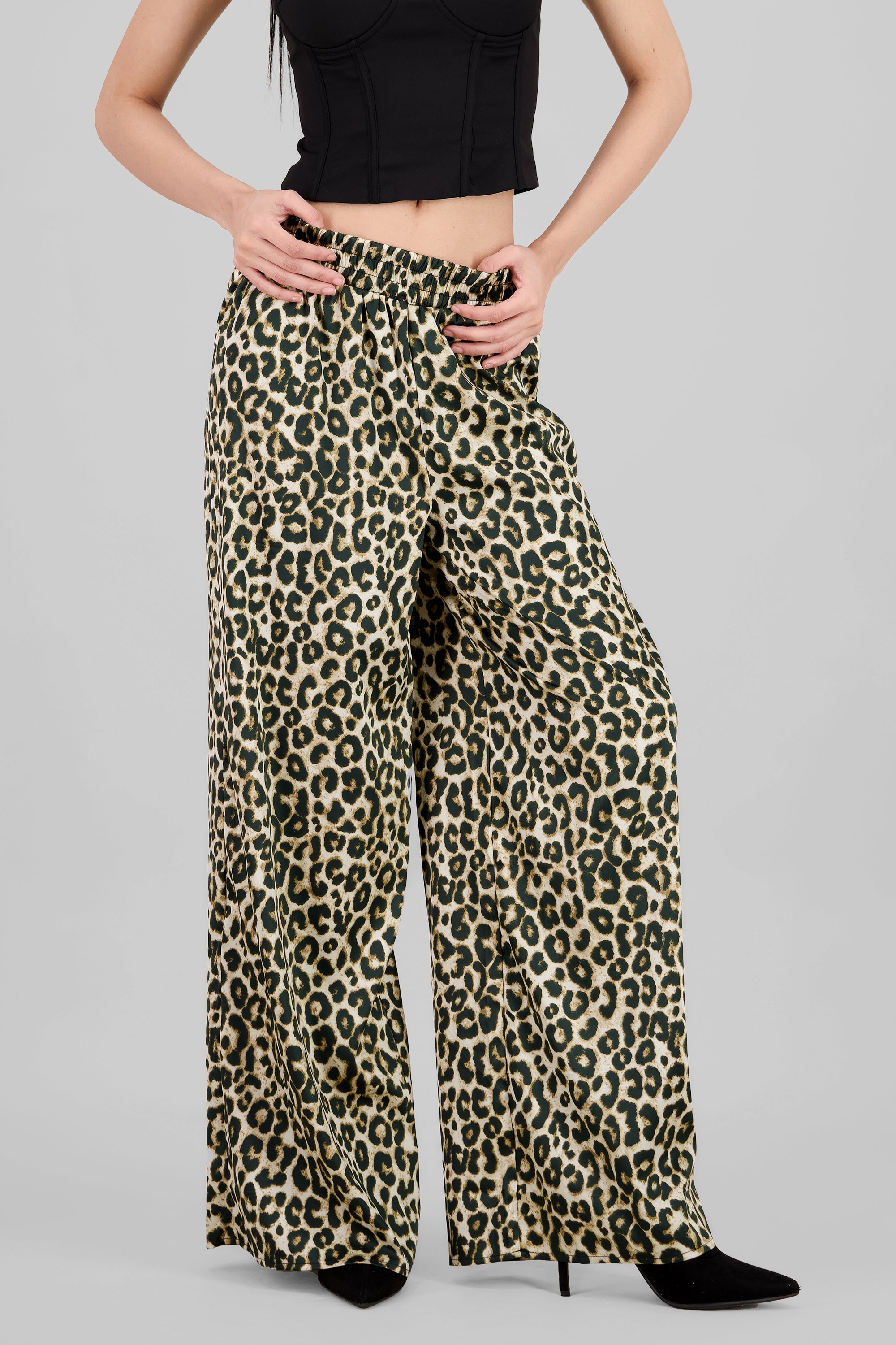 Pantalon amplio estampado leopardo CAFE COMBO