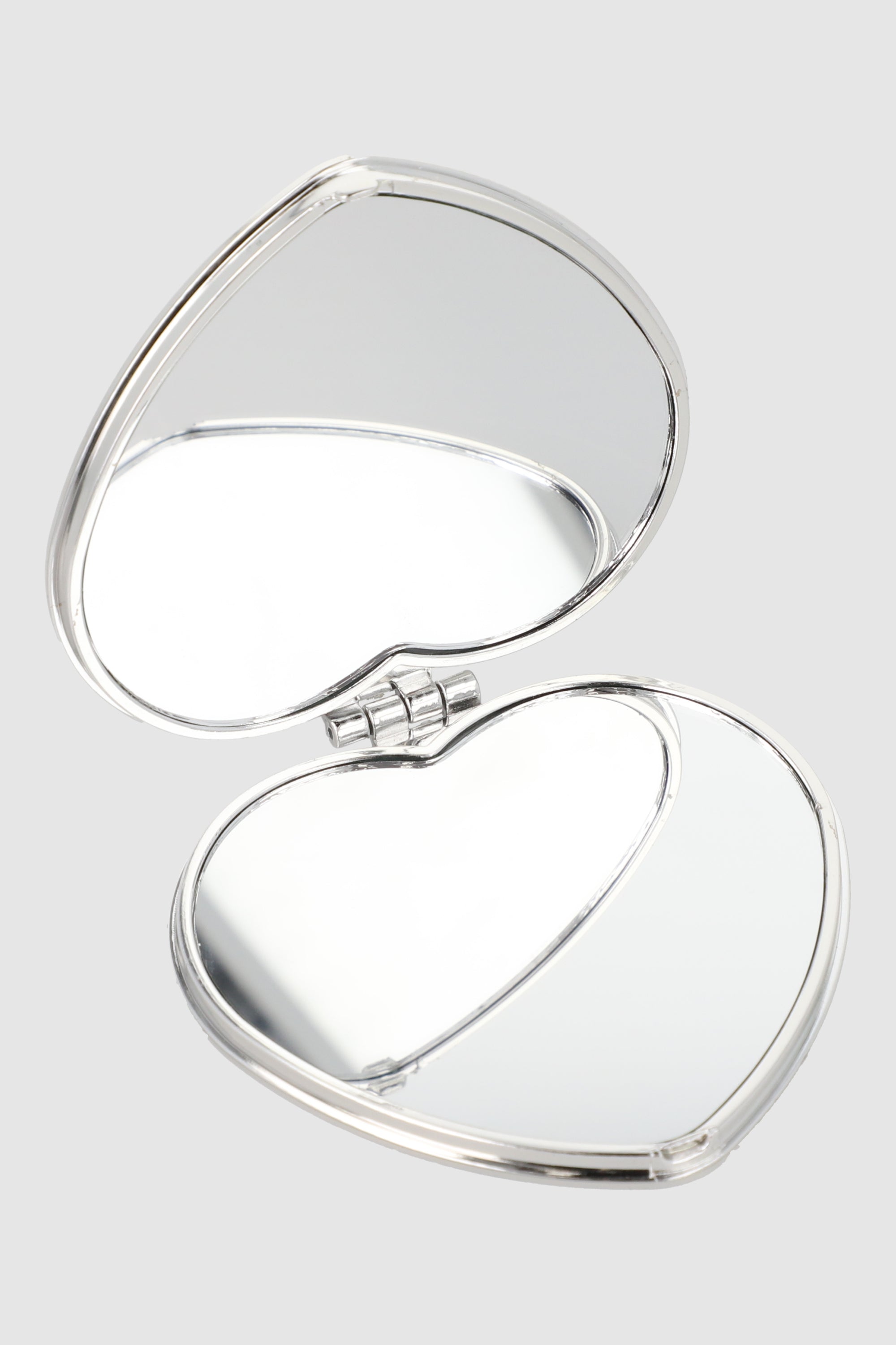 Espejo compacto corazón glitter PLATA