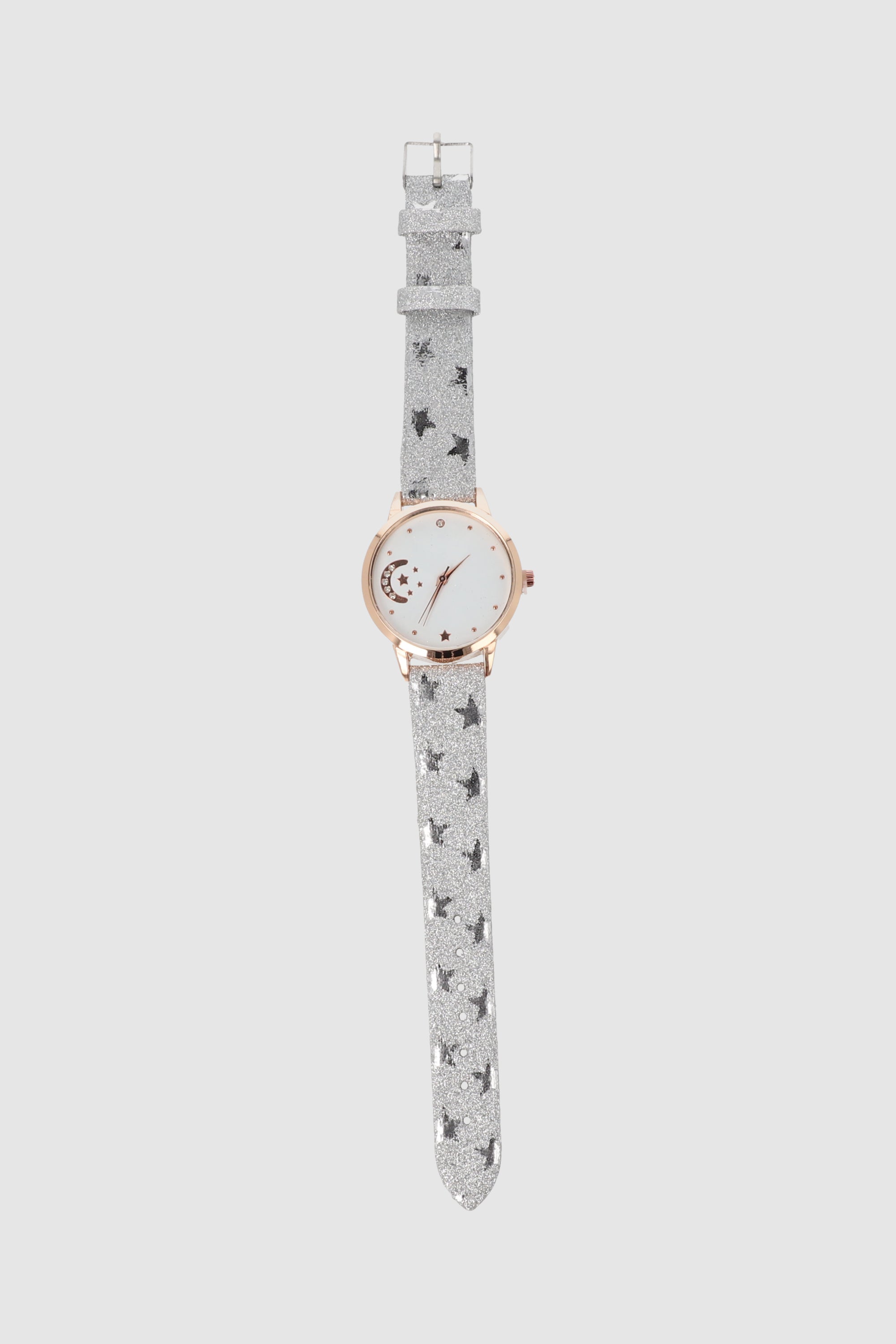 RELOJ PRINT LUNA ESTRELLAS PLATA