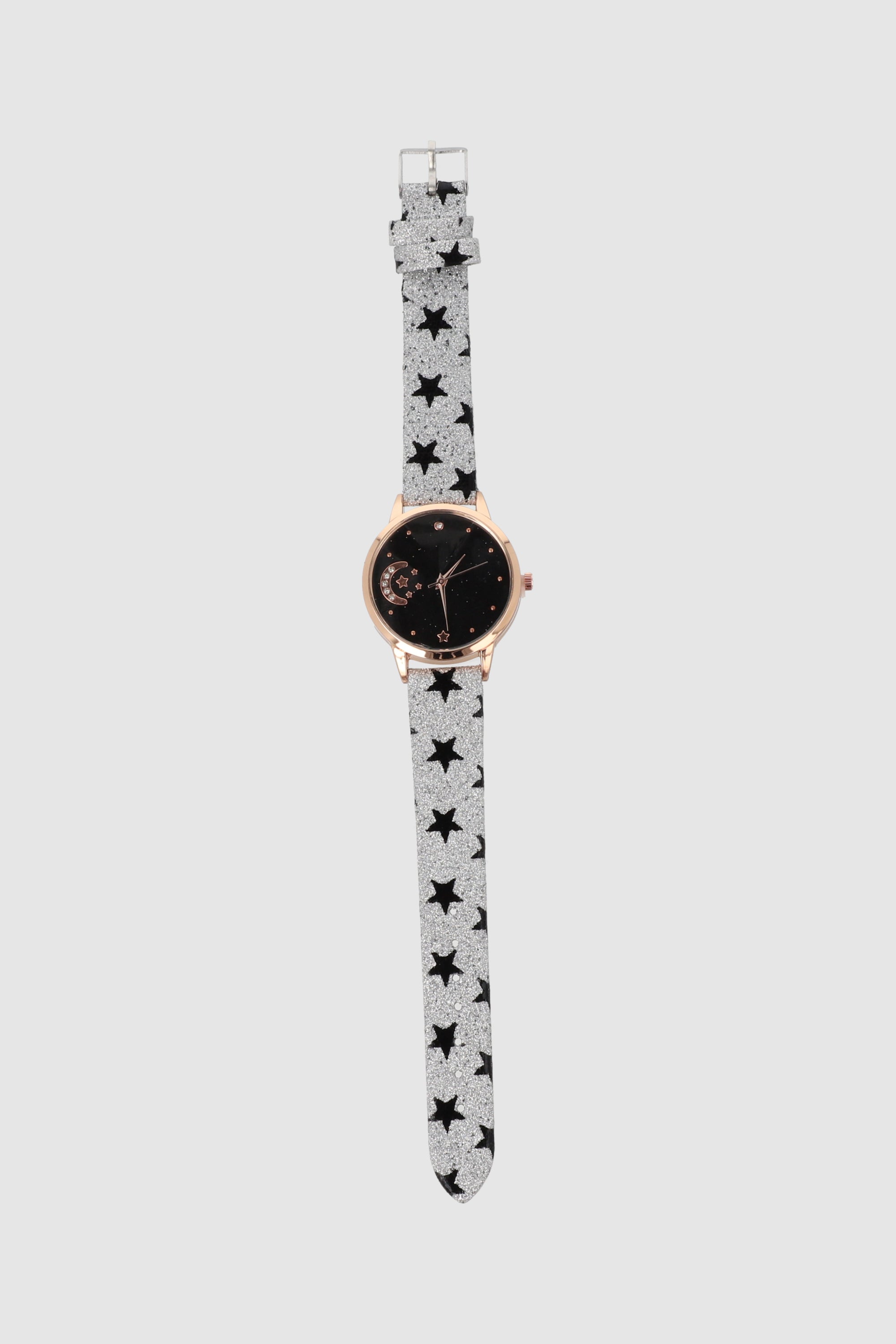 RELOJ PRINT LUNA ESTRELLAS NEGRO