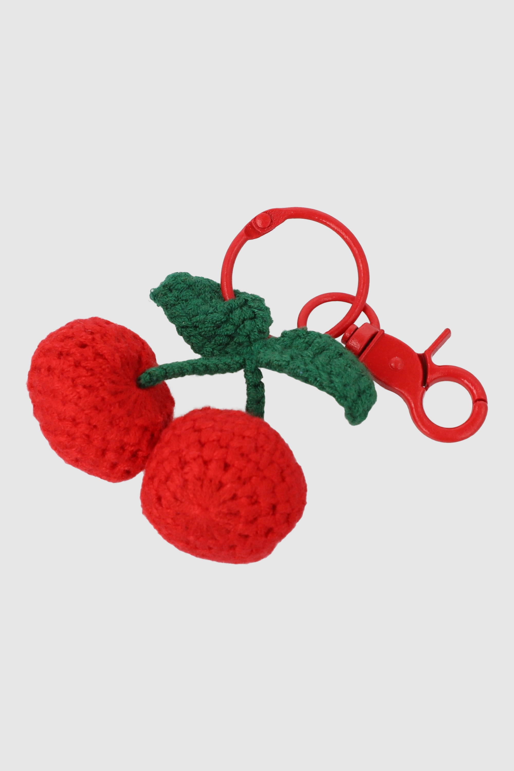 Llavero cerezas crochet ROJO