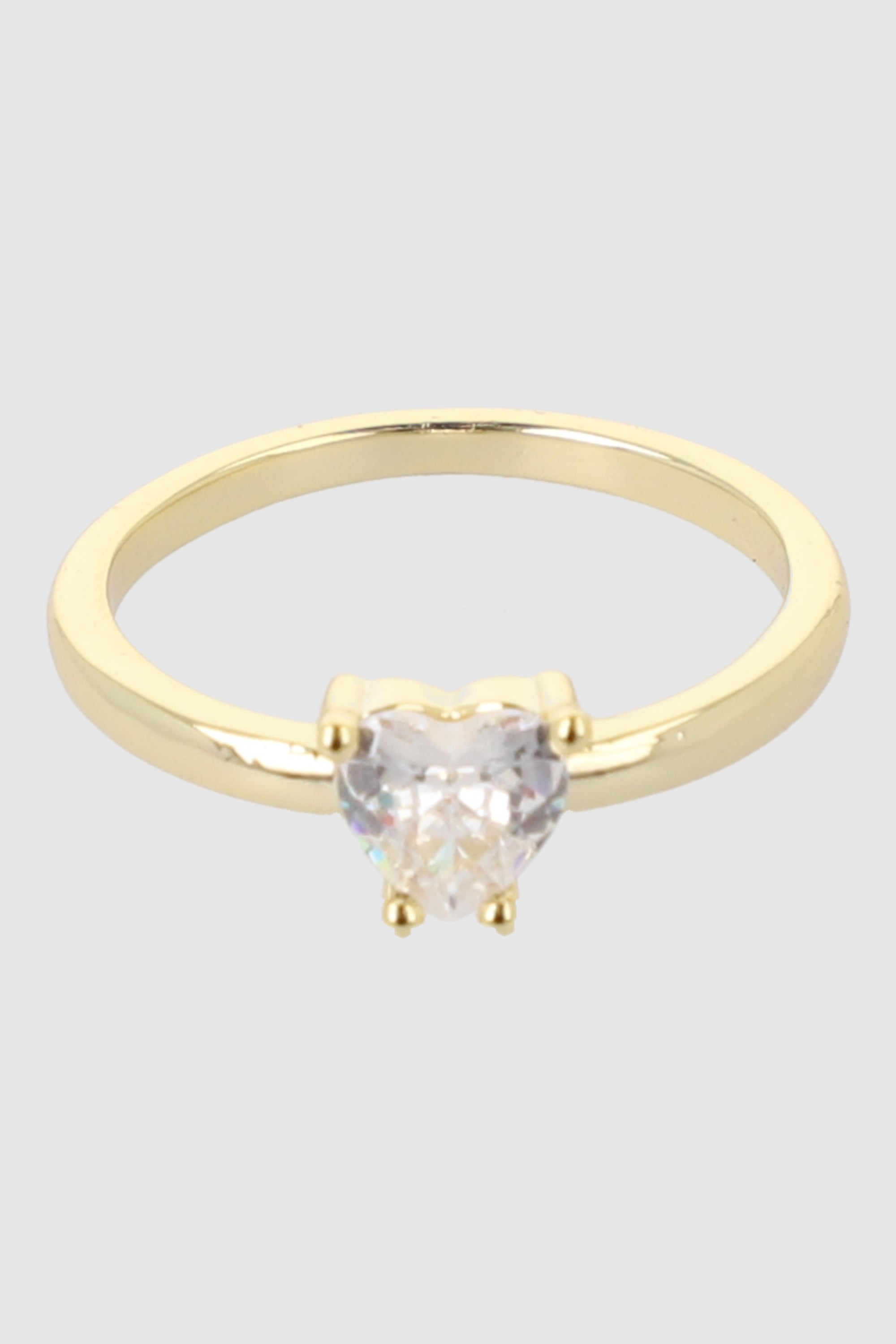 ANILLO CORAZON CRISTAL PQ ORO