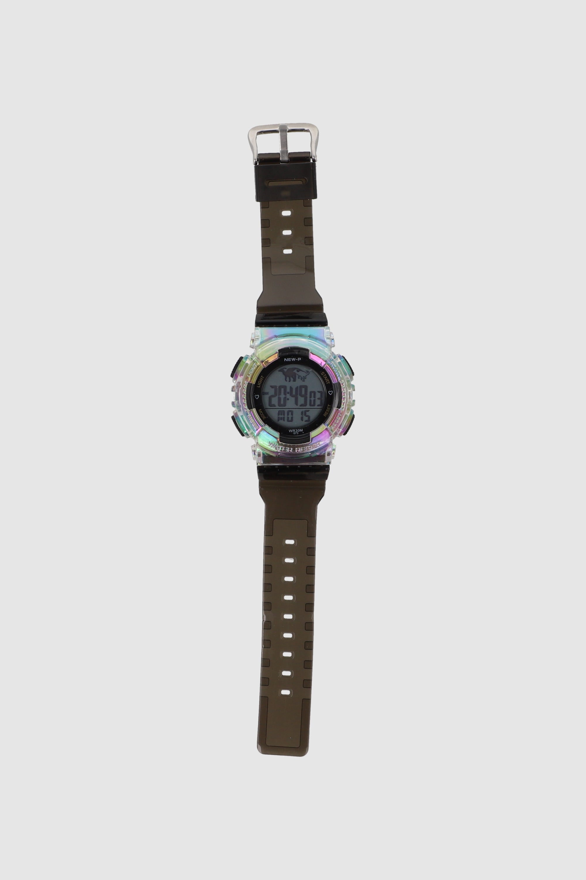 Reloj plástico digital iridiscente NEGRO