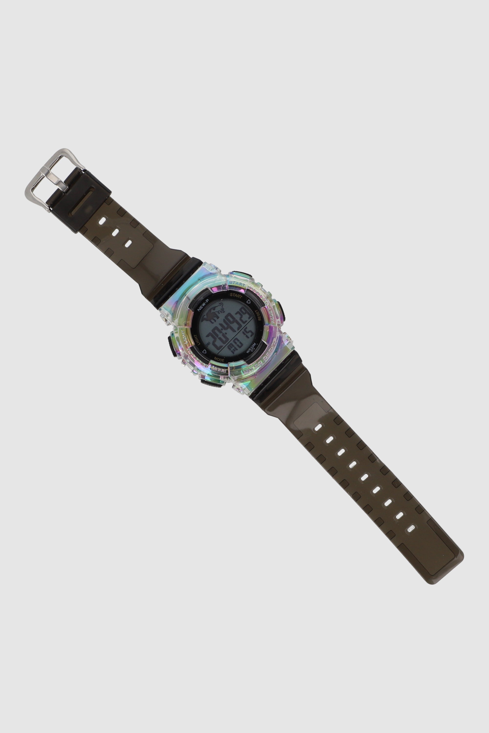 Reloj plástico digital iridiscente NEGRO