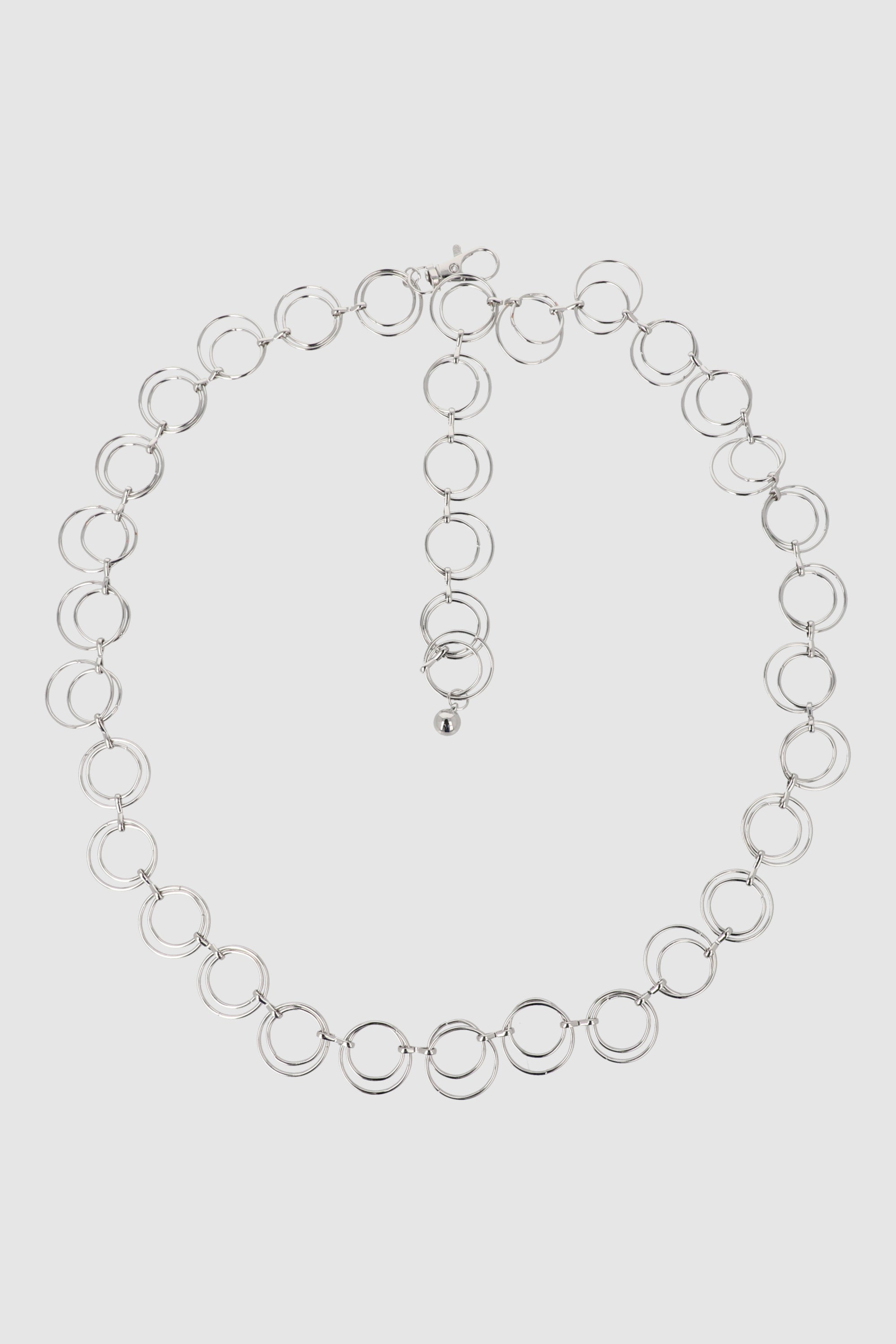 Cinturon cadena aros dobles PLATA