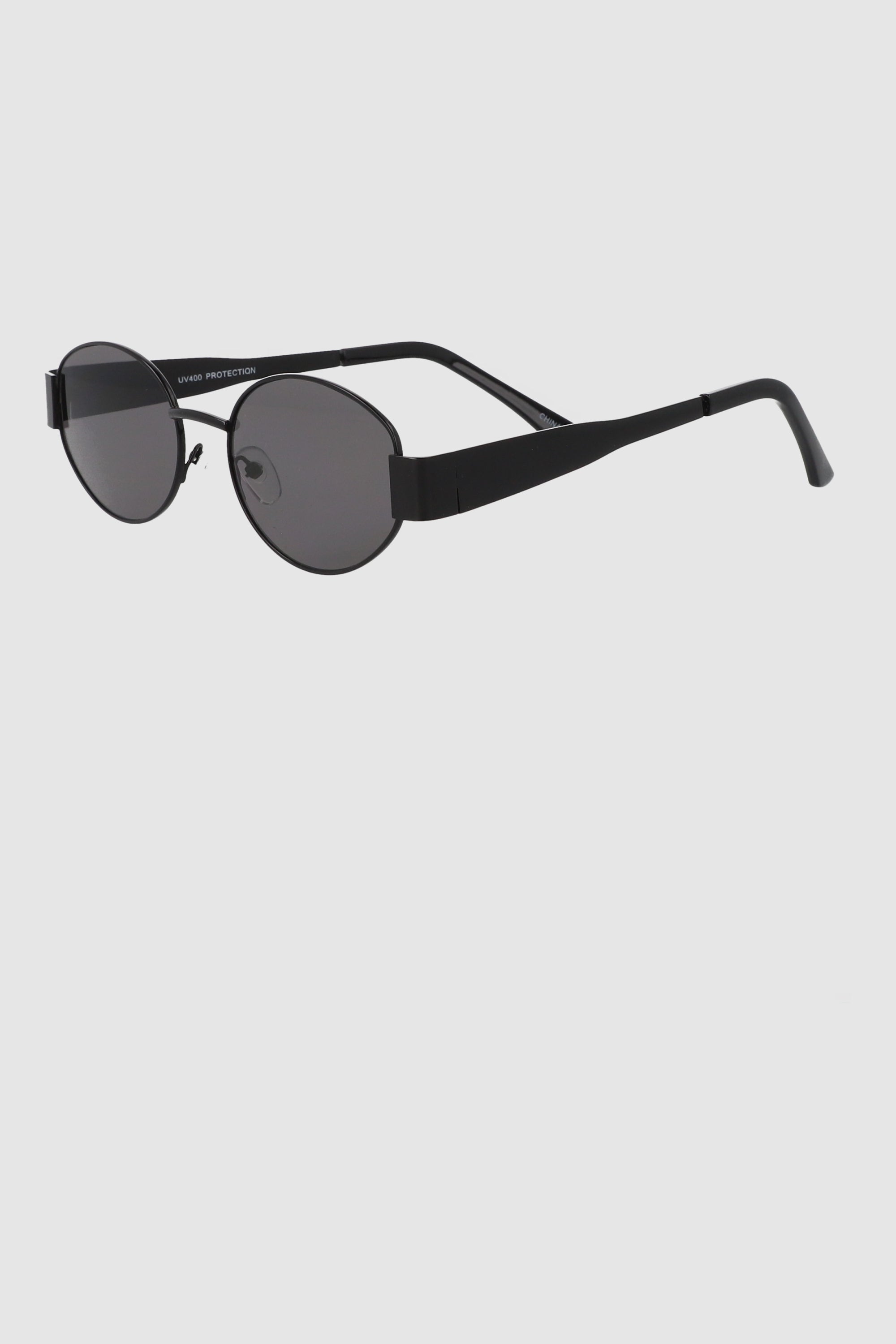 Lentes ovalados armazón metal NEGRO
