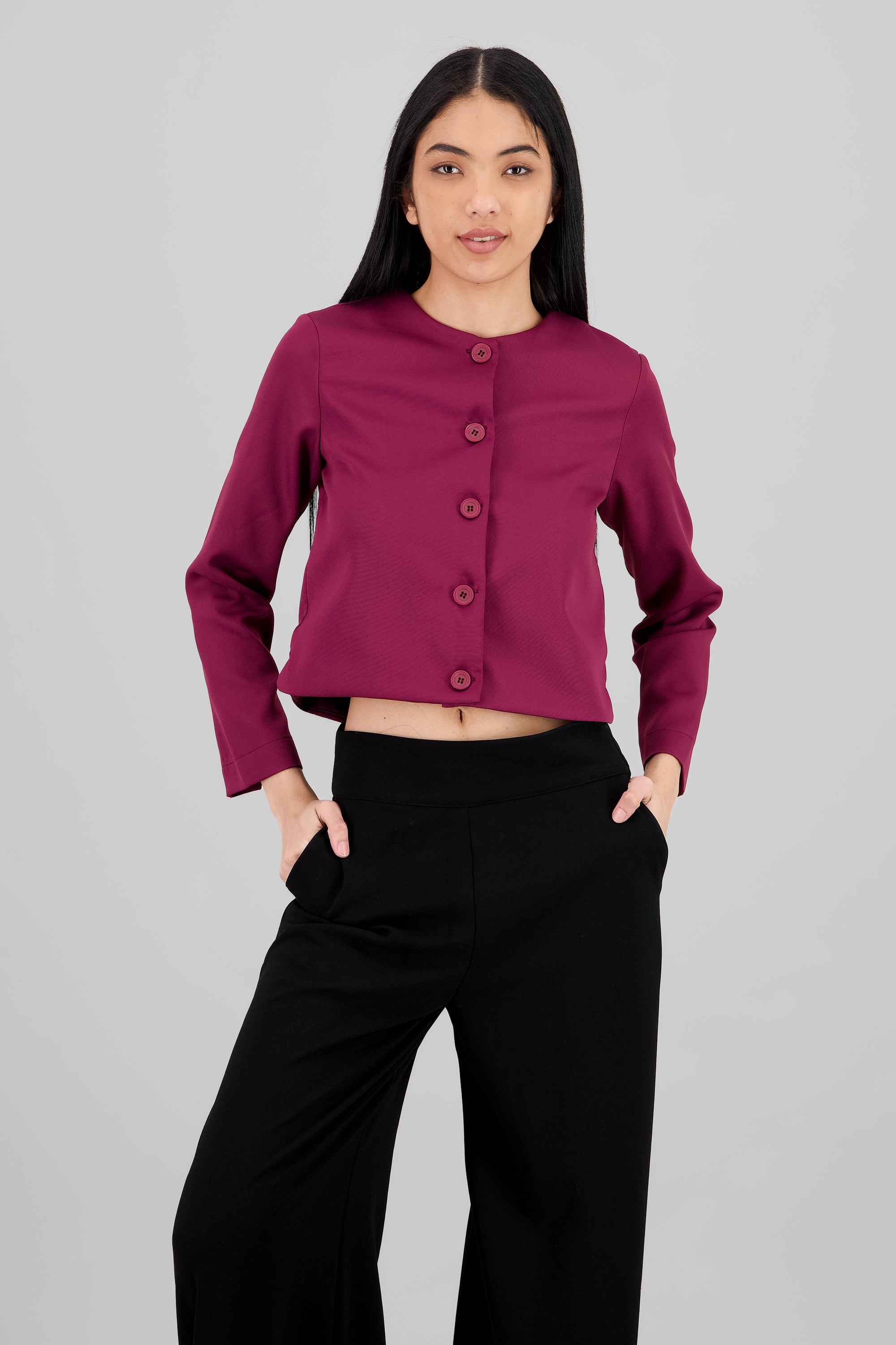 Saco liso botones VINO