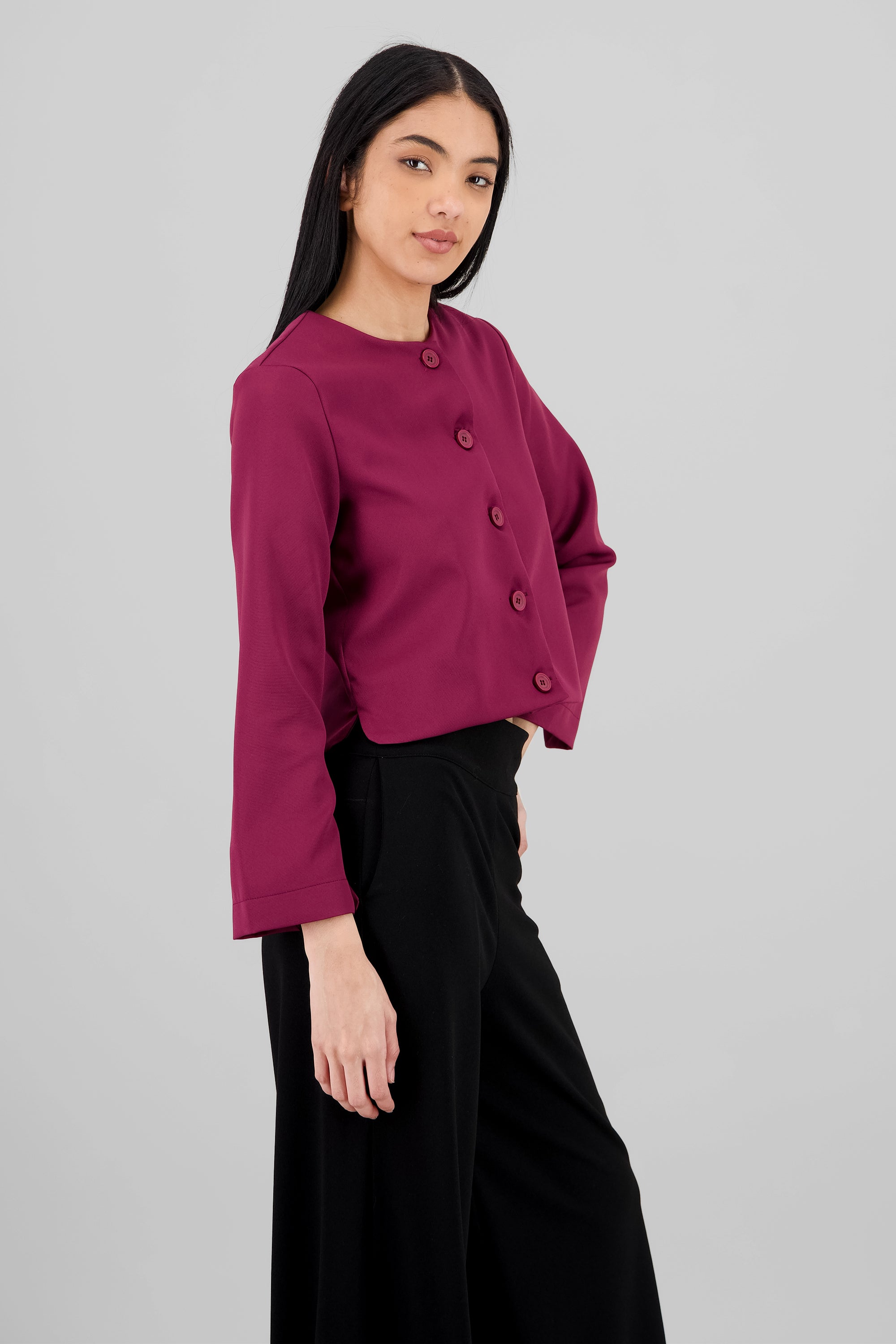 Saco liso botones VINO