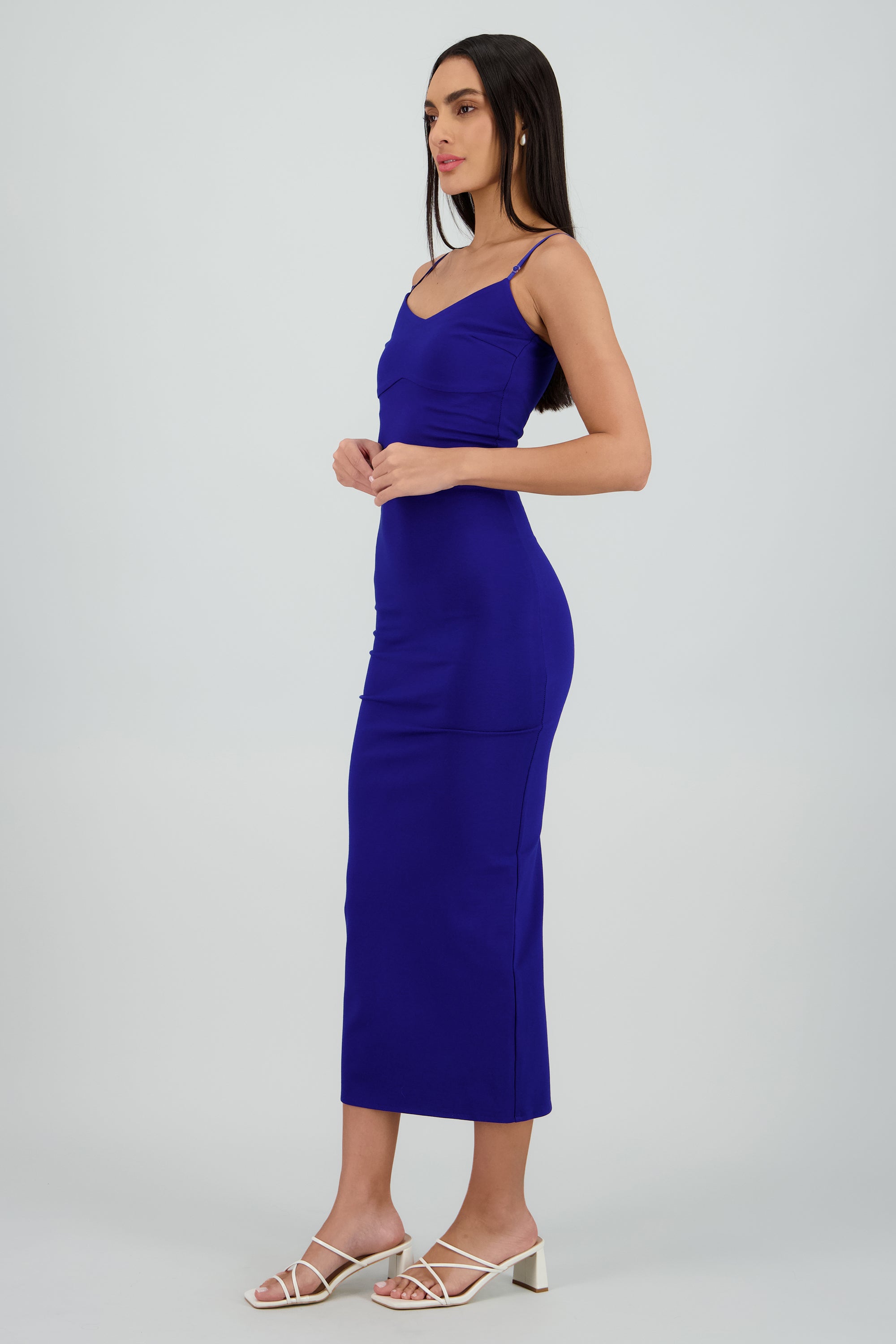 Maxi vestido bodycon liso AZUL REY