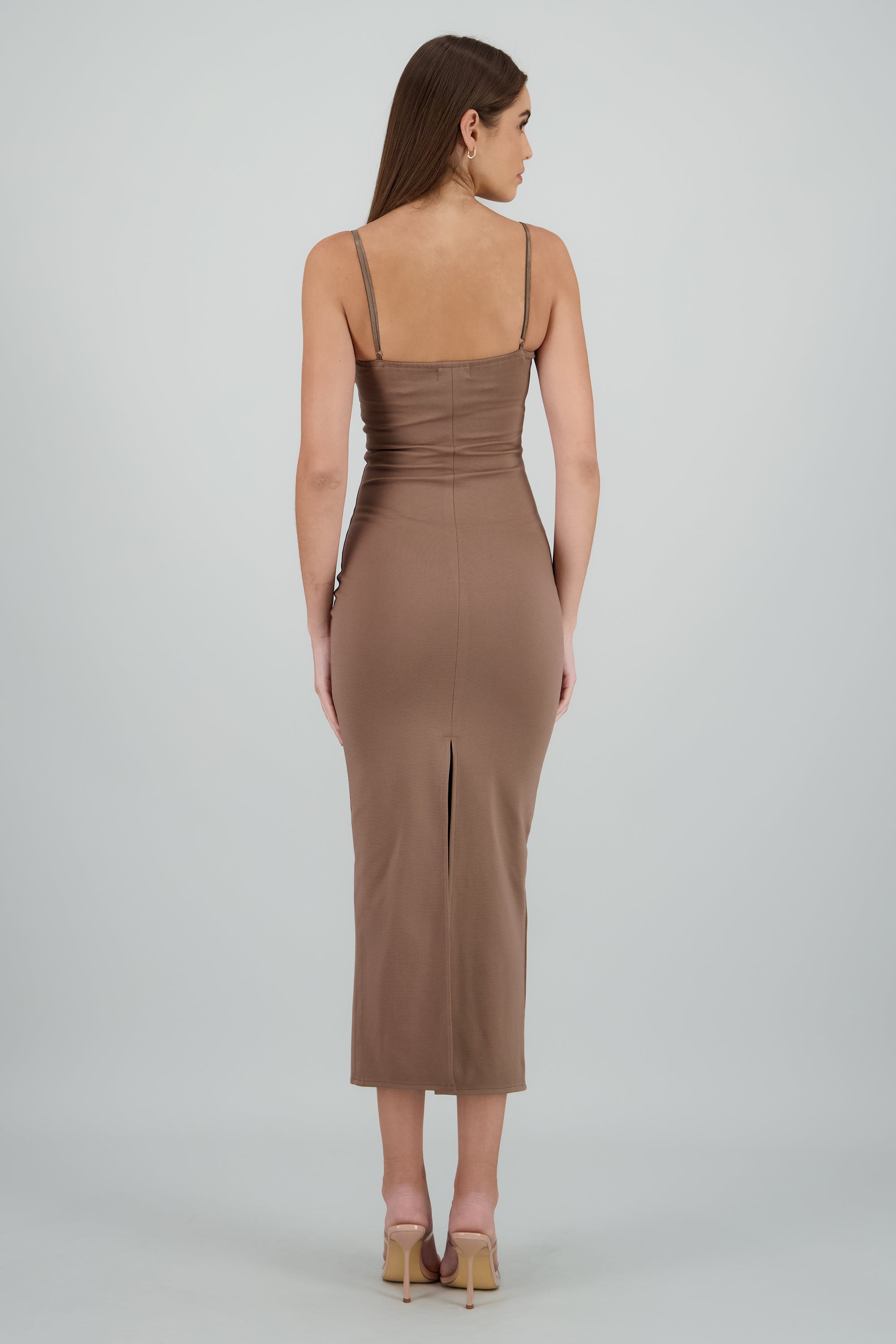 Maxi vestido bodycon liso CAFE