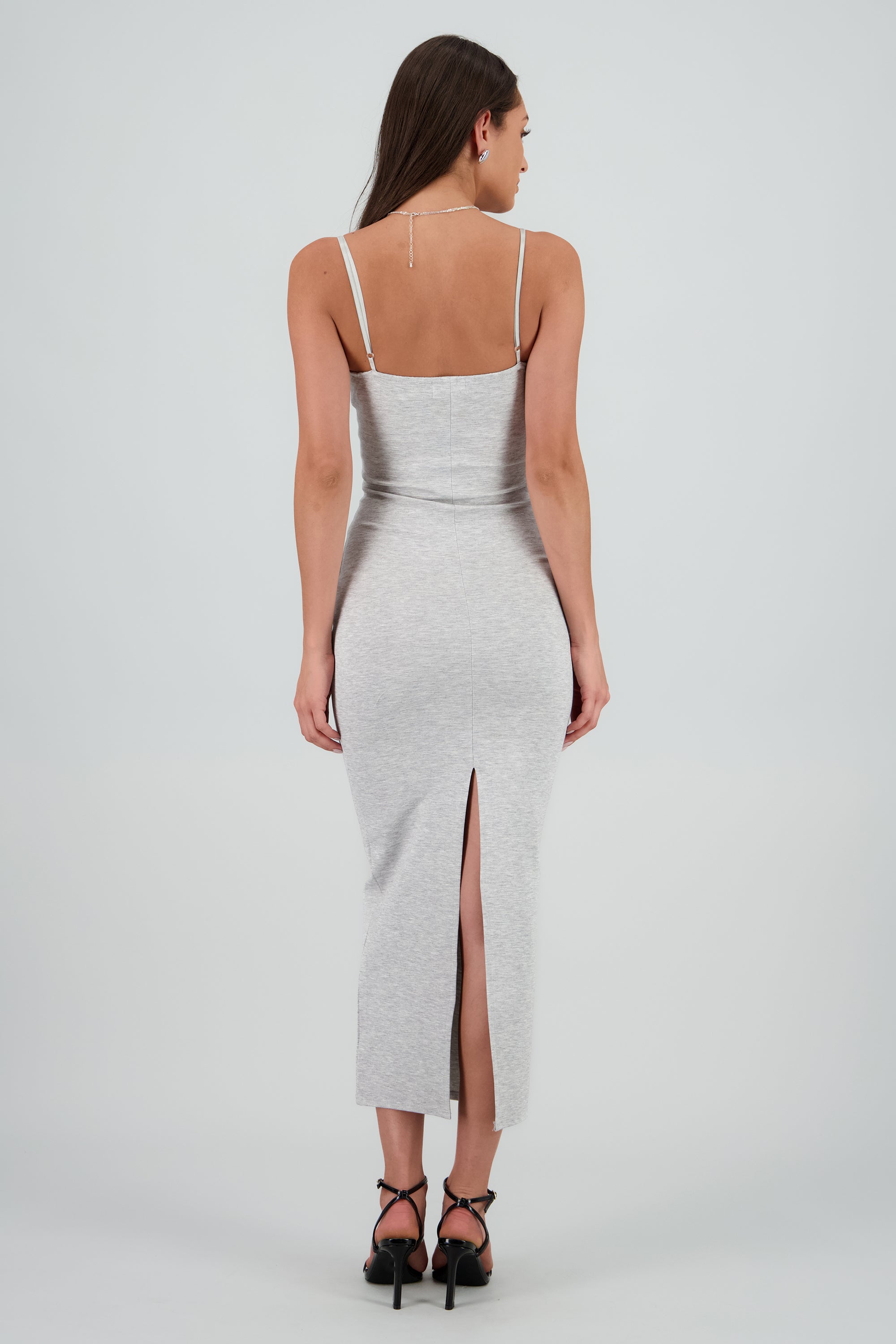 Maxi vestido bodycon liso GRIS JASPE
