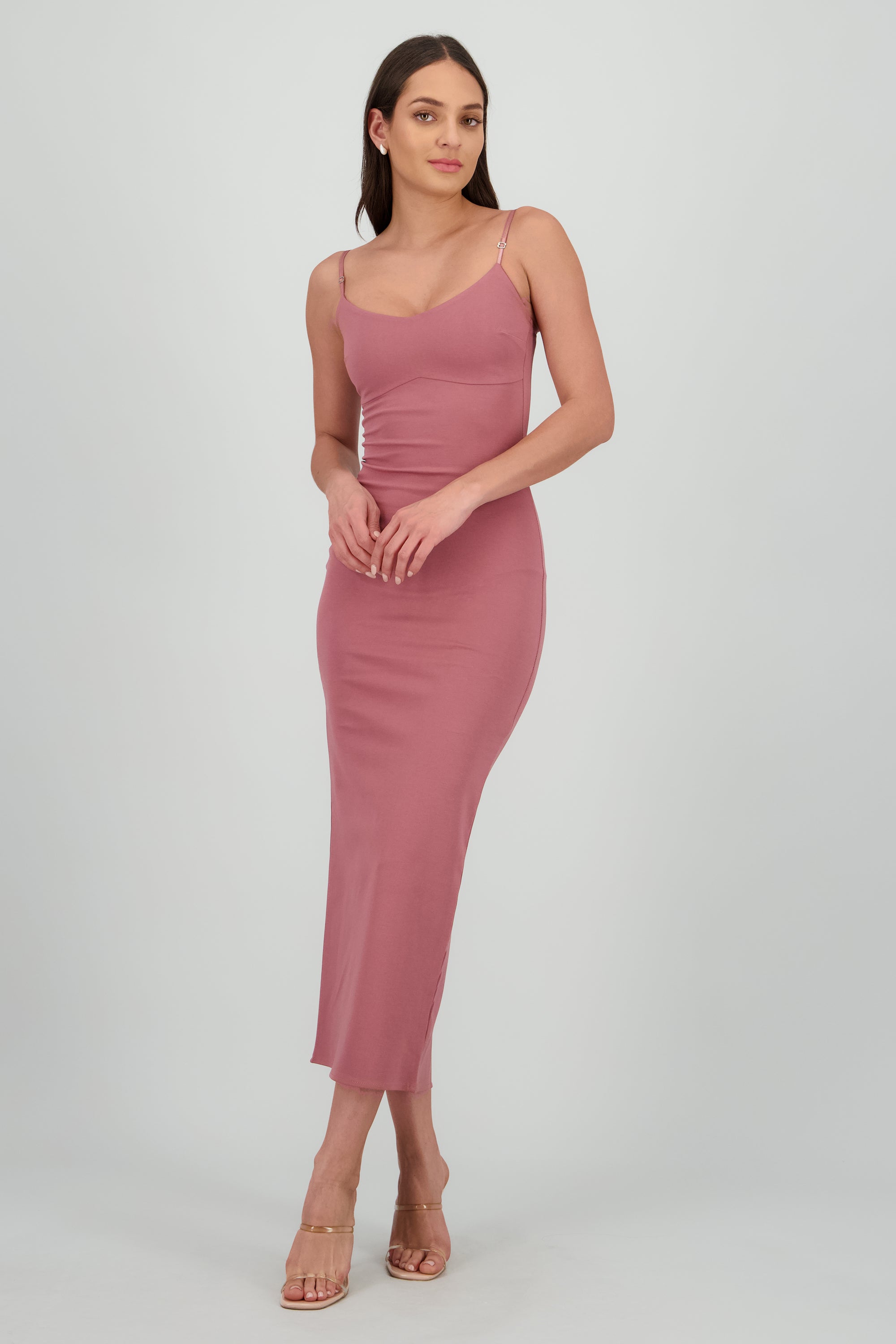 Maxi vestido bodycon liso MALVA