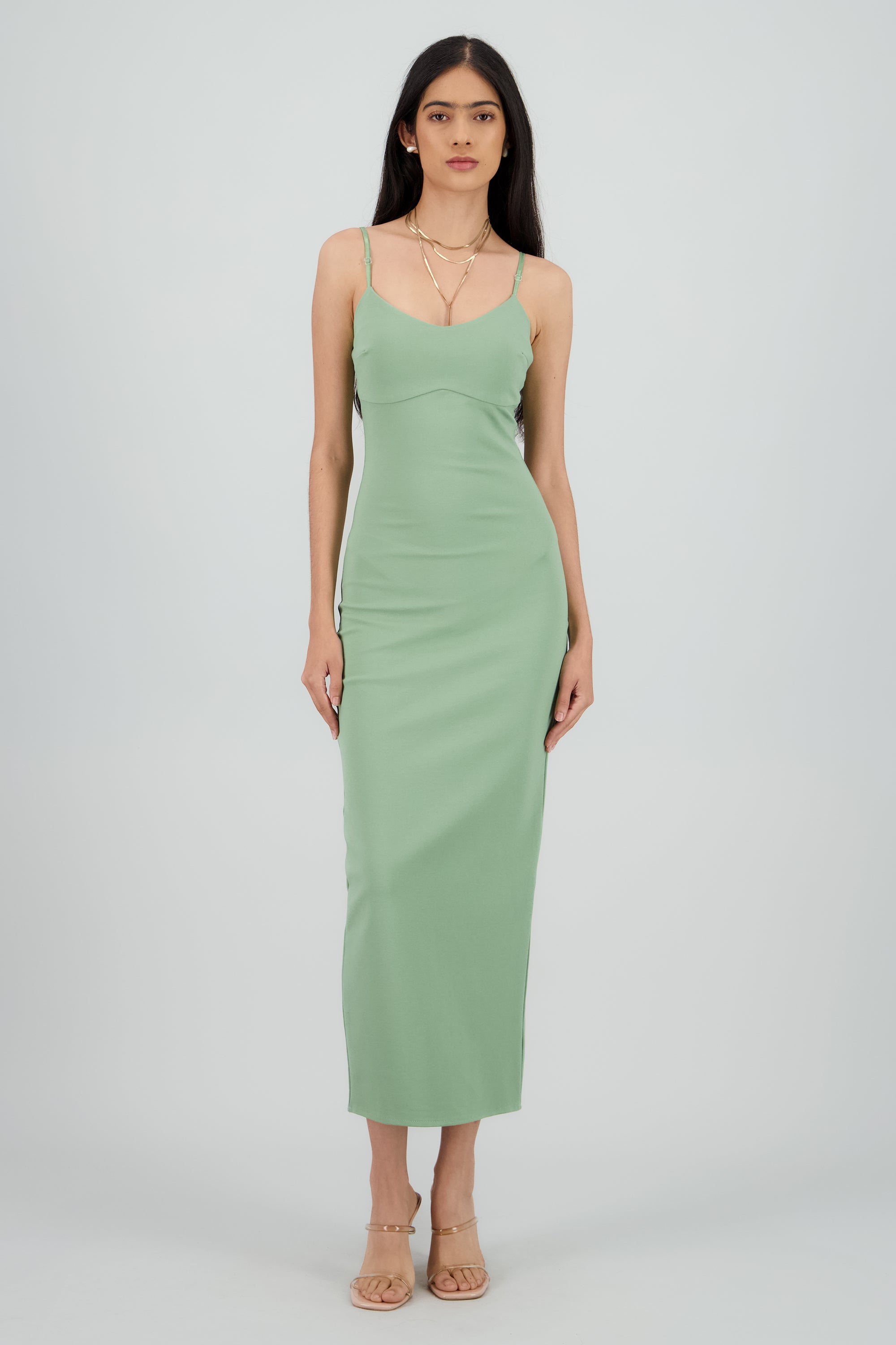 Maxi vestido bodycon liso SAGE
