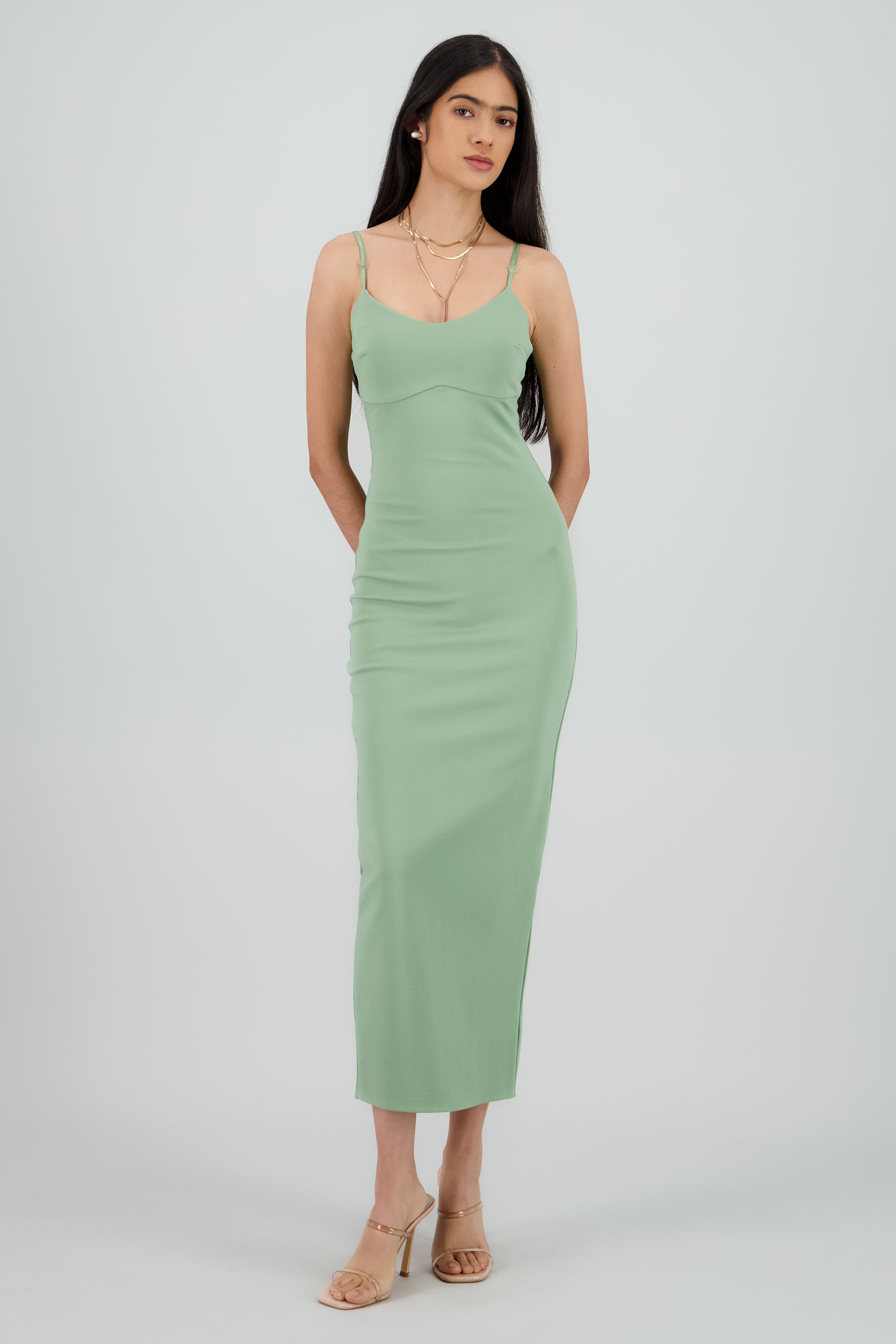Maxi vestido bodycon liso SAGE