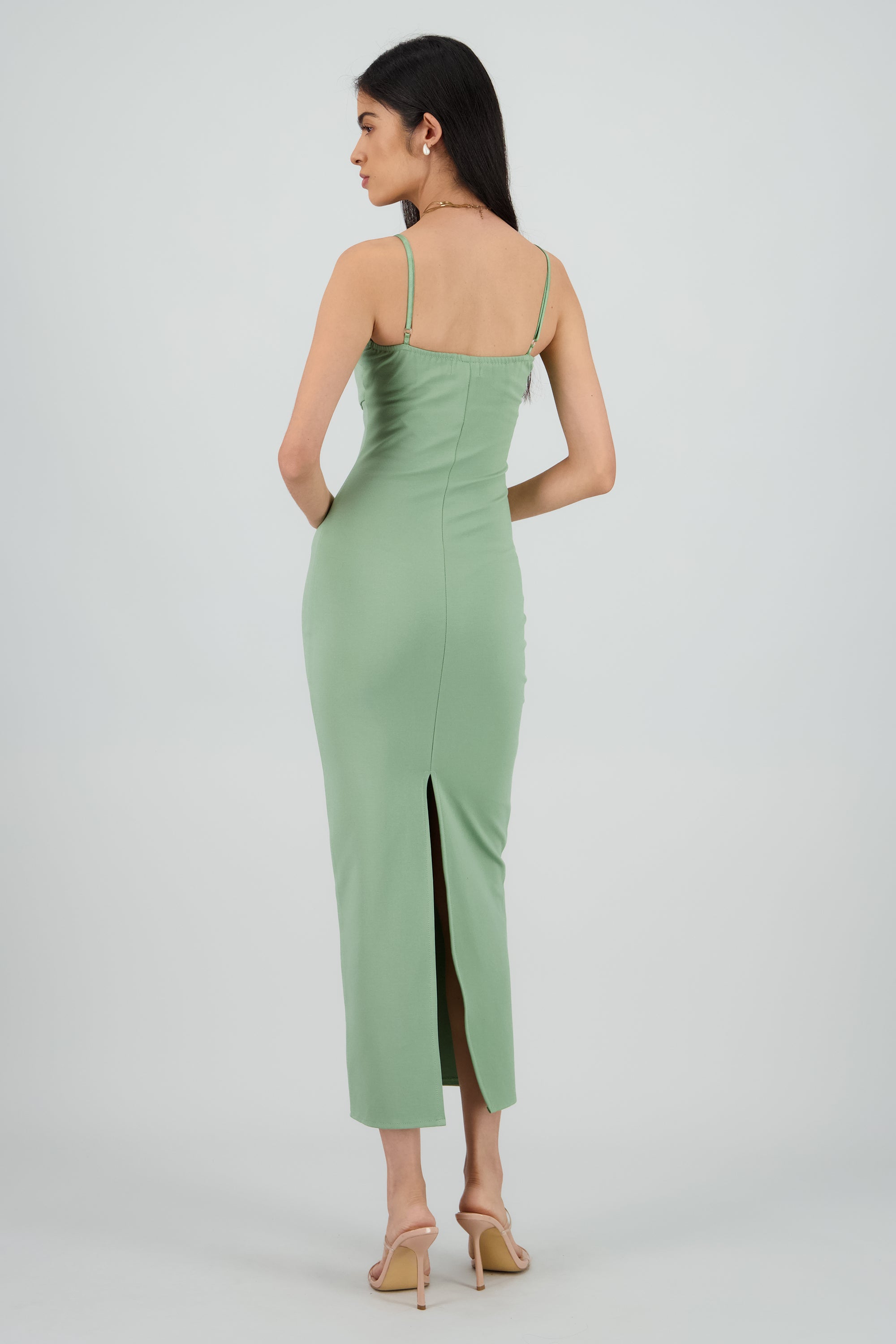 Maxi vestido bodycon liso SAGE