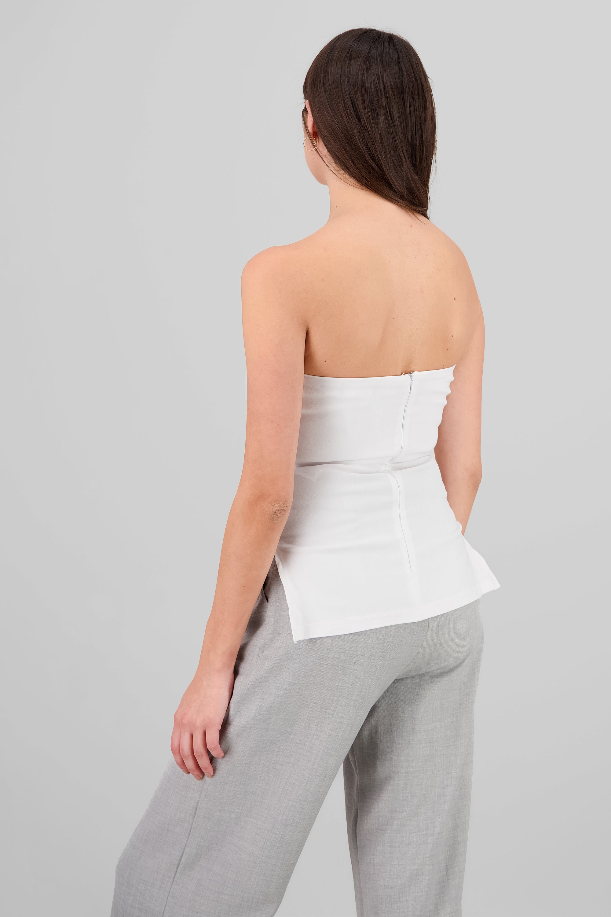 Top tubo moño BLANCO