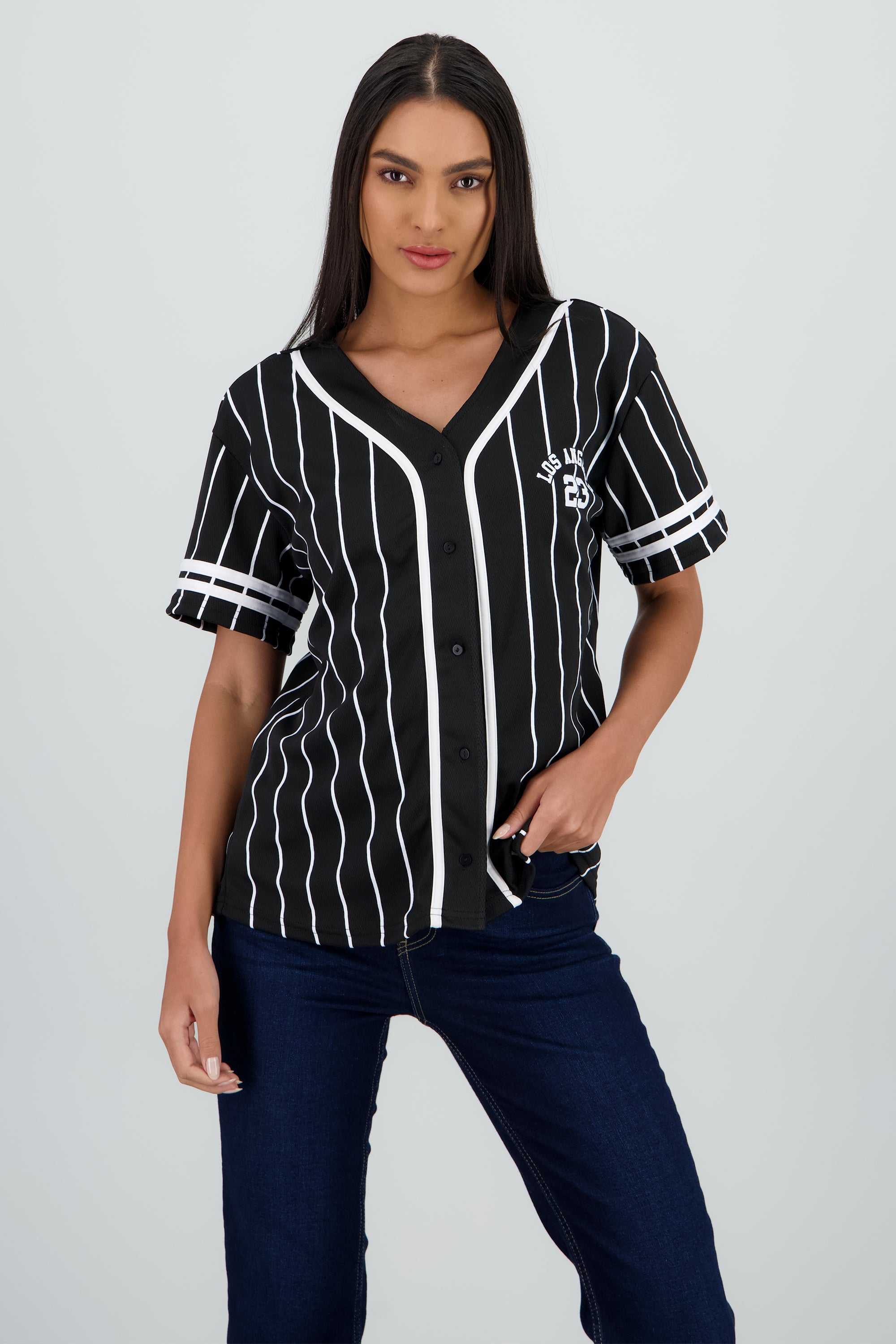 Playera beisbol oversized los angeles NEGRO COMBO
