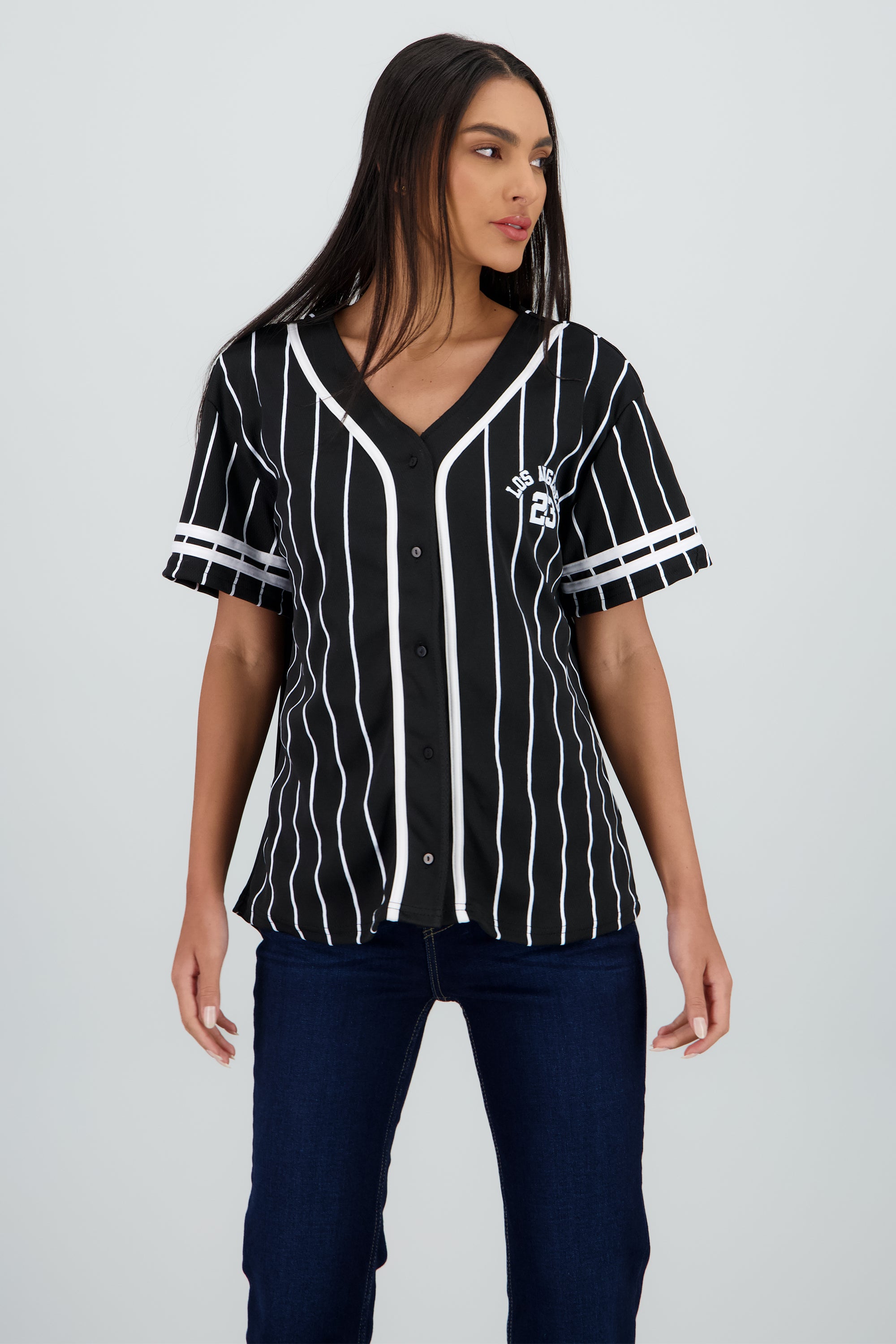 Playera beisbol oversized los angeles NEGRO COMBO