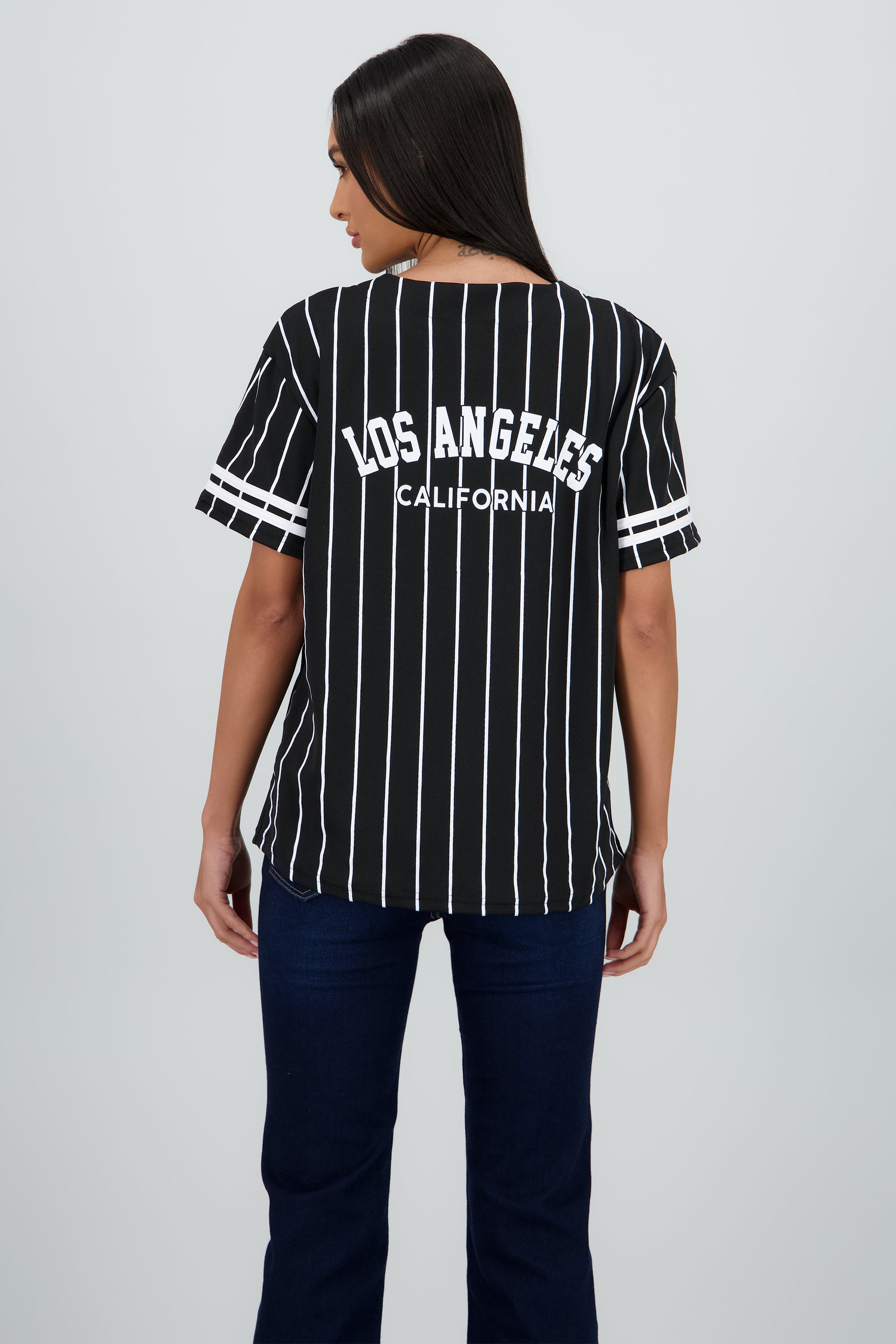 Playera beisbol oversized los angeles NEGRO COMBO